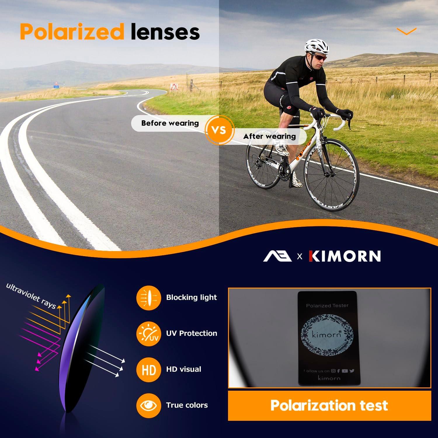 Gafas de sol KIMORN Fit Over UV400 polarizadas para hombres y mujeres