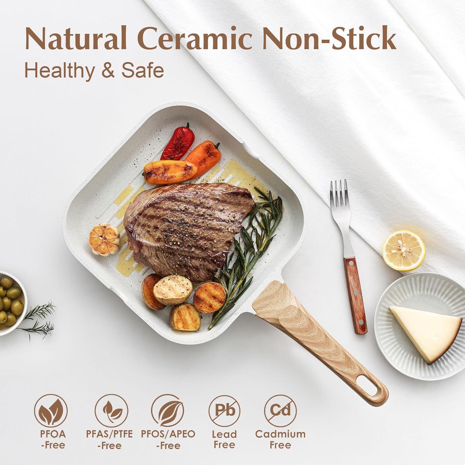 Sartén Cuadrada SENSARTE 30.48 cm Antiadherente Cerámica