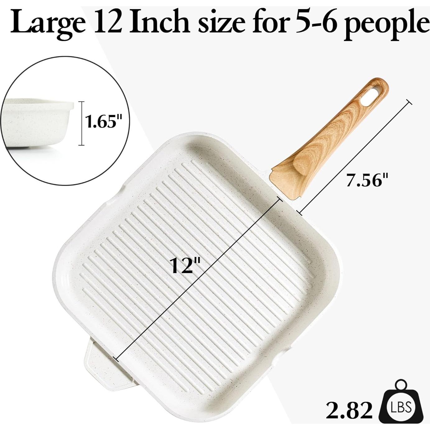 Sartén Cuadrada SENSARTE 30.48 cm Antiadherente Cerámica