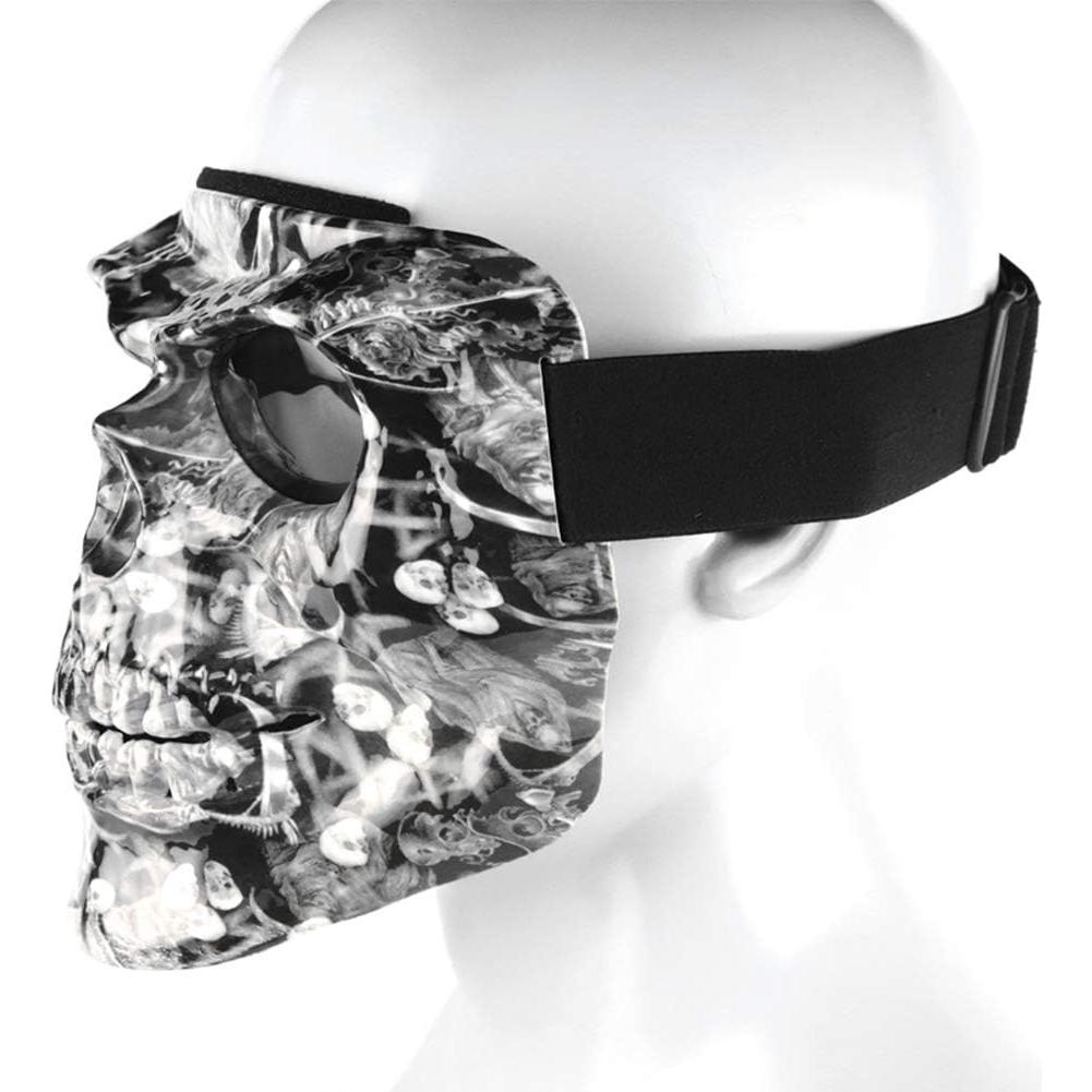 Motorbike Off-Road Riding Goggles Glasses with Skull Face Mask - for Tactical Helmet M88,MICH Motorcycle Open Face Helmet - for Spooky Decor Halloween Mask Cos Mask