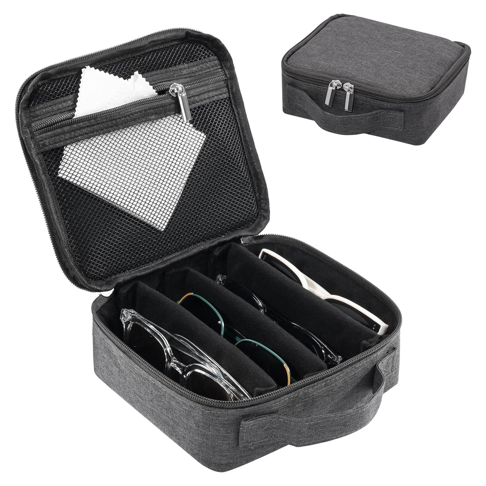 Estuche Organizador de Gafas de Sol Lolalet - 4 Ranuras, Gris Oscuro