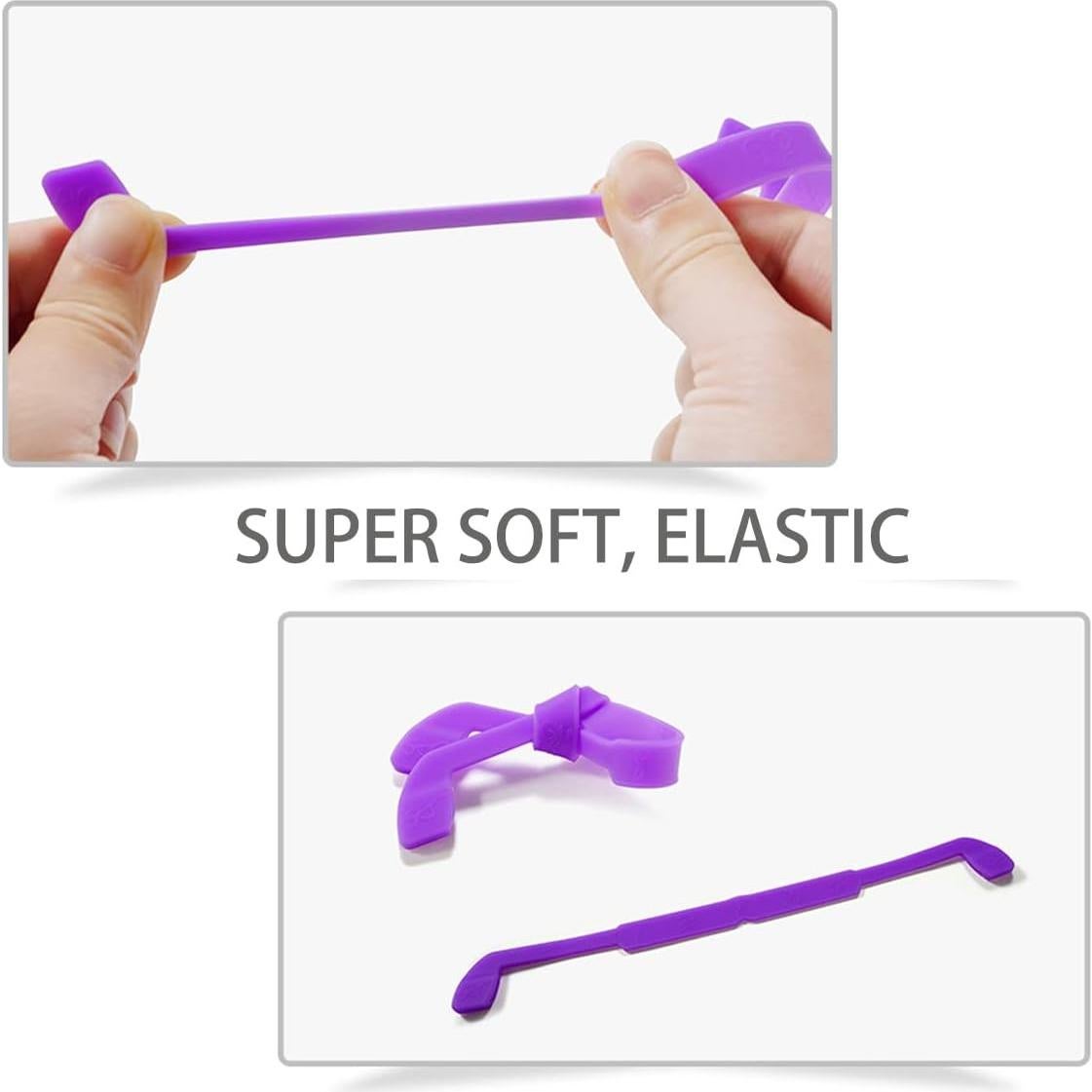 Correa para Gafas Silicona Negra 4 Pcs Ajustable Elástica