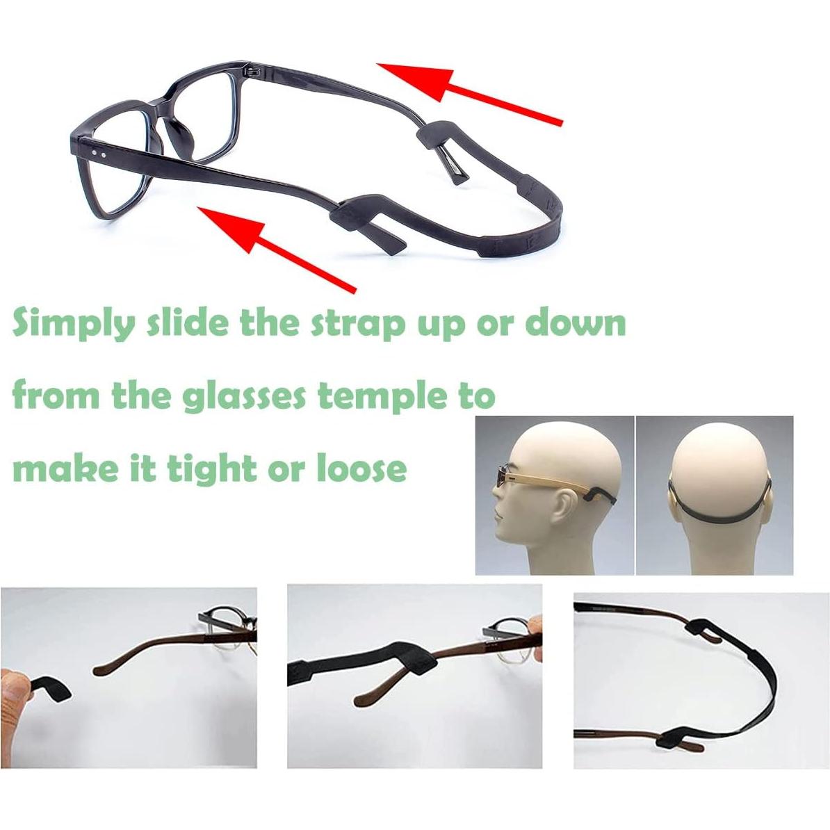 Correa para Gafas de Silicona Elástica 26 cm 3 Pcs