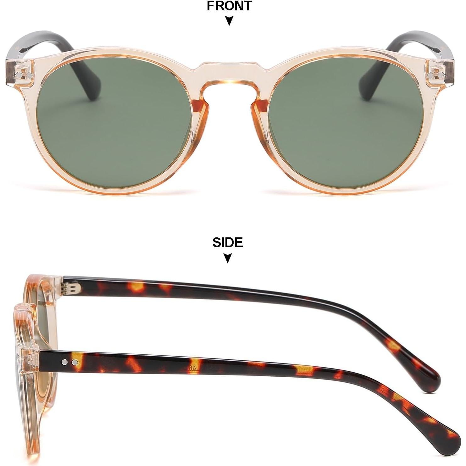 Gleyemor Gafas de Sol Polarizadas Redondas UV400 Unisex