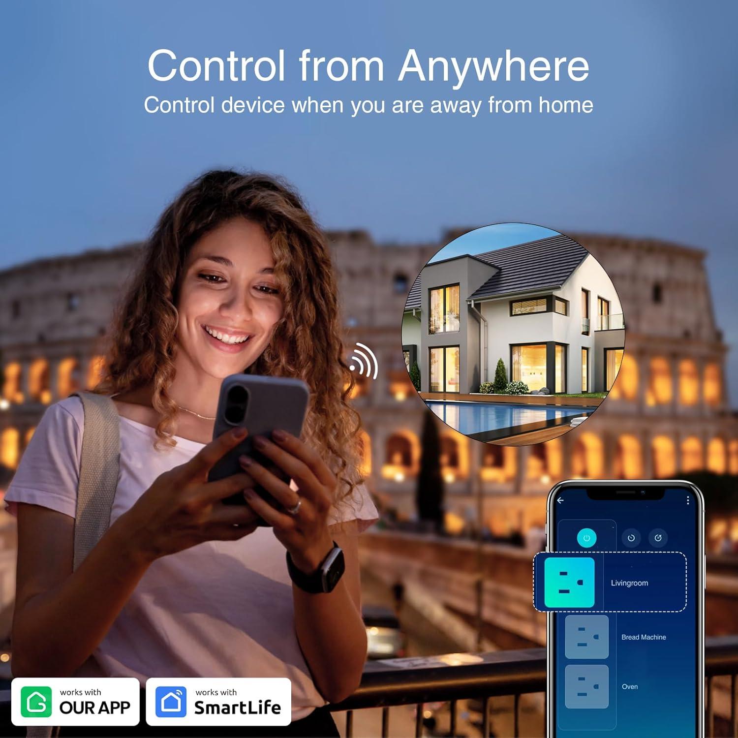 GHome Tira de Energía Inteligente 3 USB 3 Enchufes Controlados