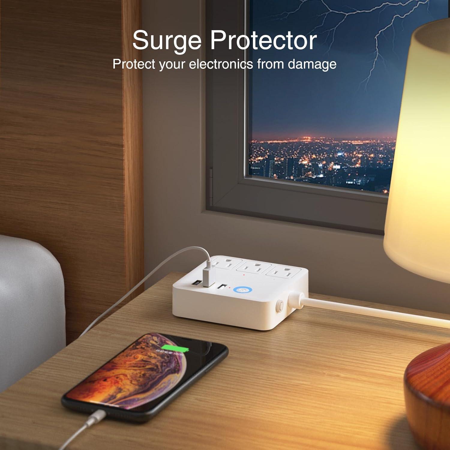 GHome Tira de Energía Inteligente 3 USB 3 Enchufes Controlados