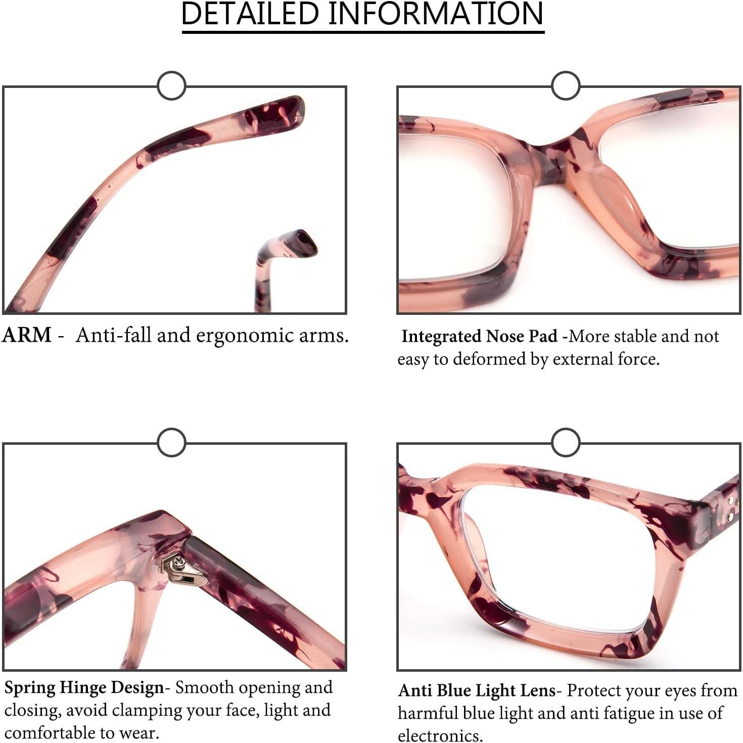 Gafas de Lectura REAVEE 3 Paquete Estilo Retro 3.0x