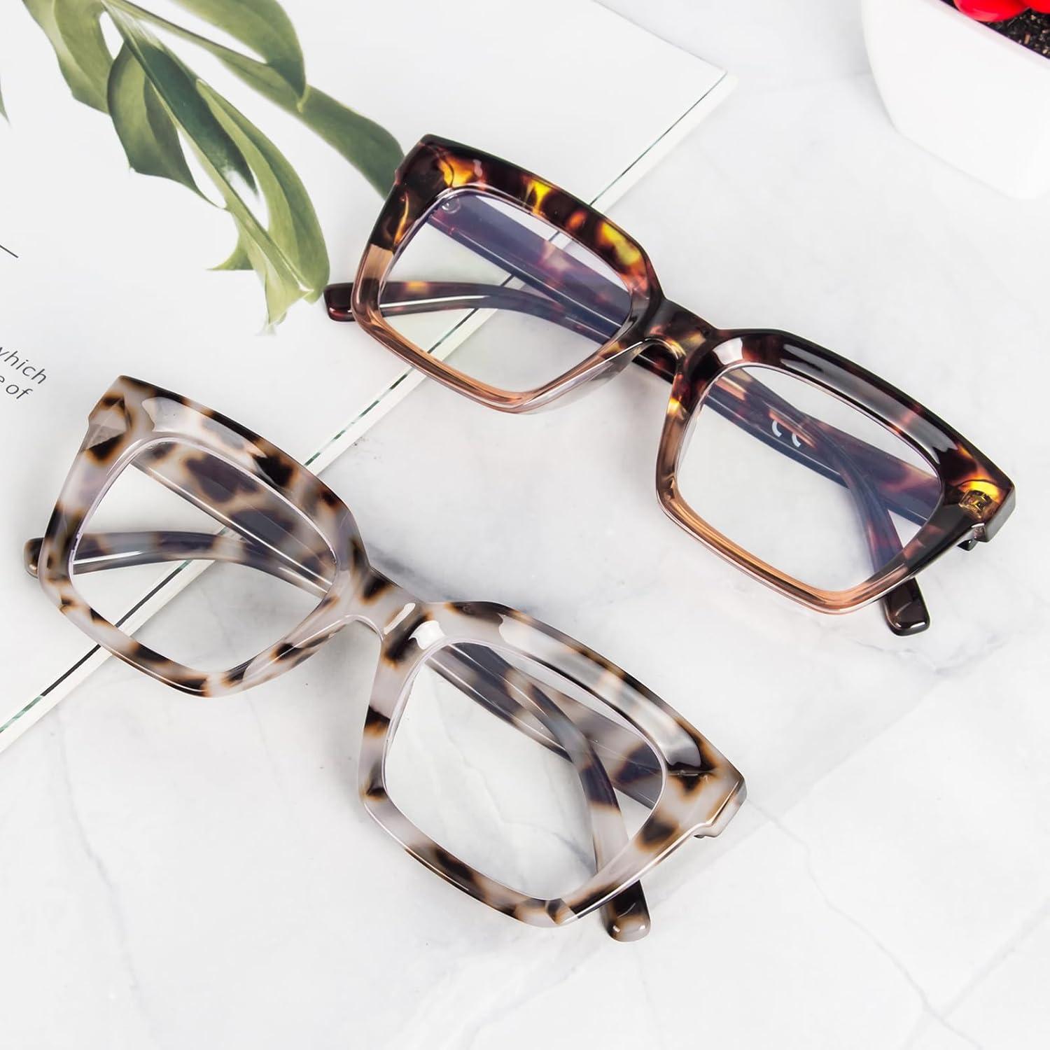 Gafas de Lectura REAVEE 2 Pack Estilo Retro 3.0x Bloqueo Luz Azul