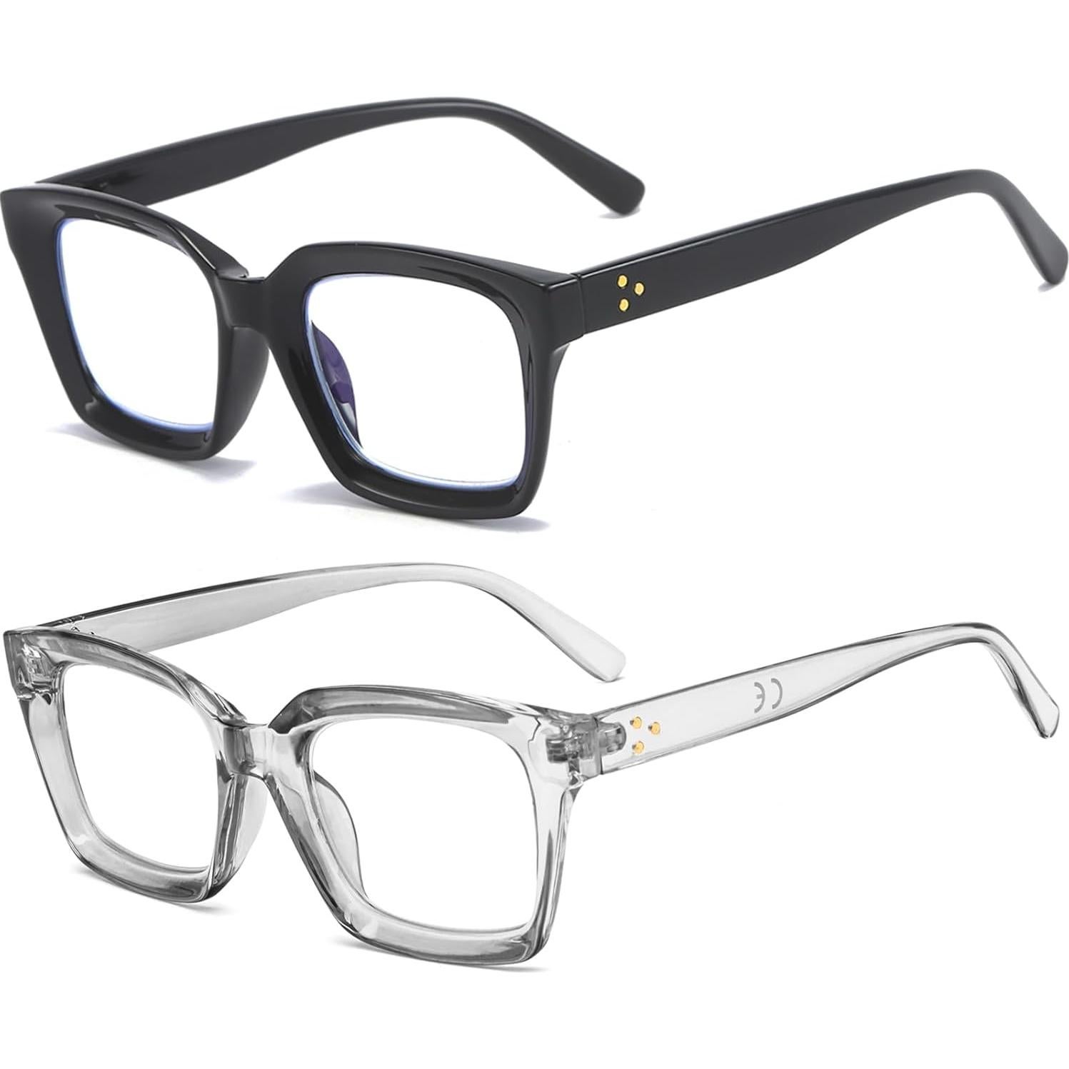 Gafas de Lectura REAVEE 2 Pack Estilo Oprah Bloqueo Luz Azul