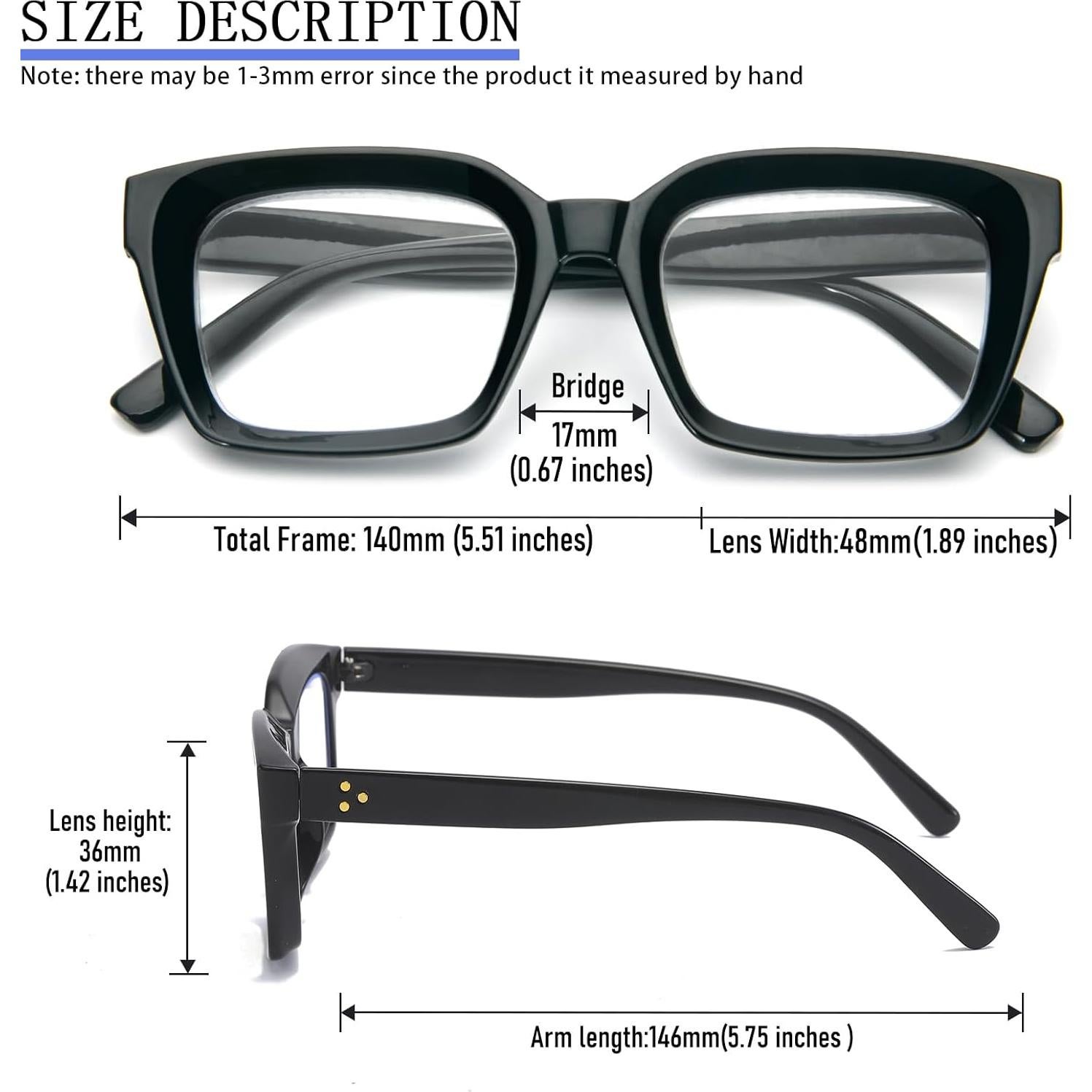 Gafas de Lectura REAVEE 2 Pack Estilo Retro 1.25x UV400