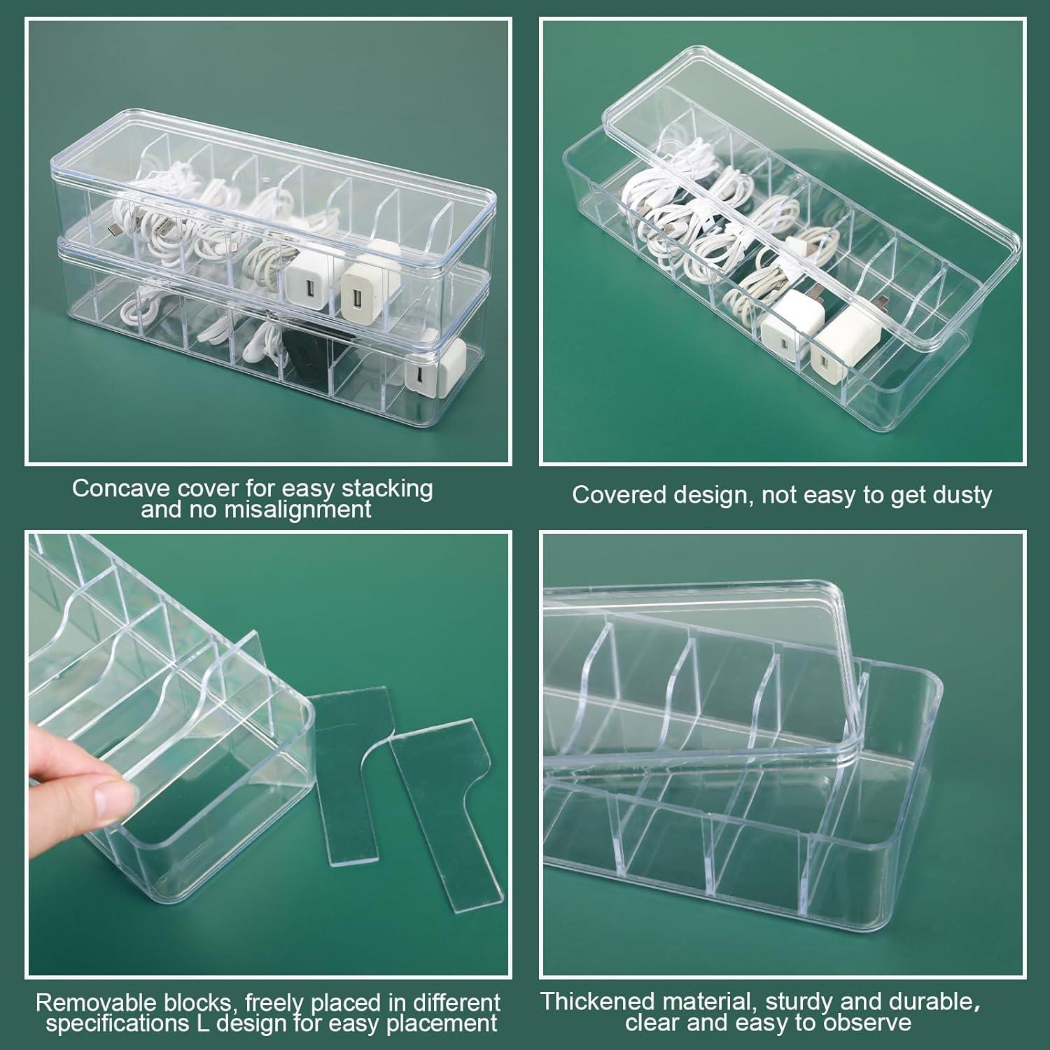 Caja Organizadora de Cables ProSuites 3 Pcs Transparente 26x10x6 cm