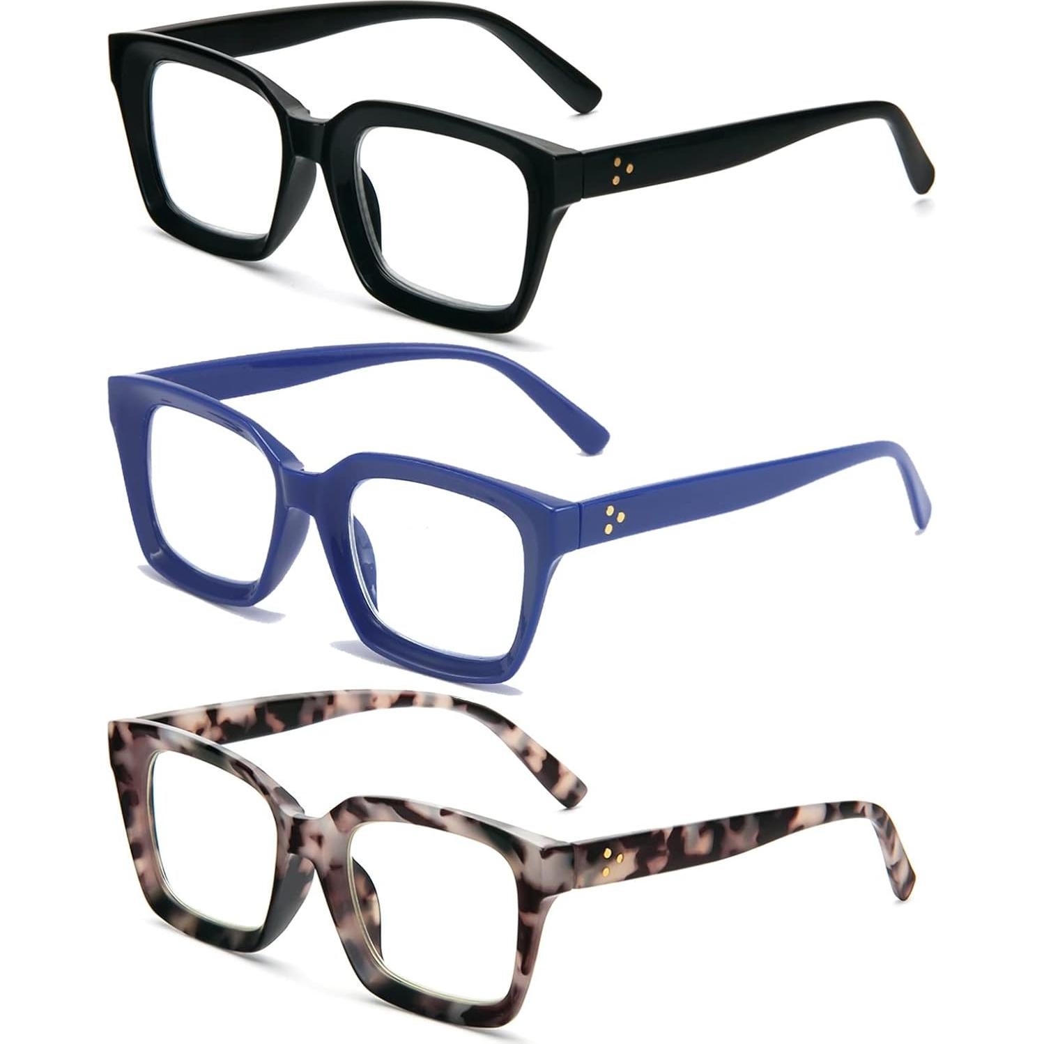 Gafas de Lectura REAVEE 3 Pack Anti Luz Azul 1.5x