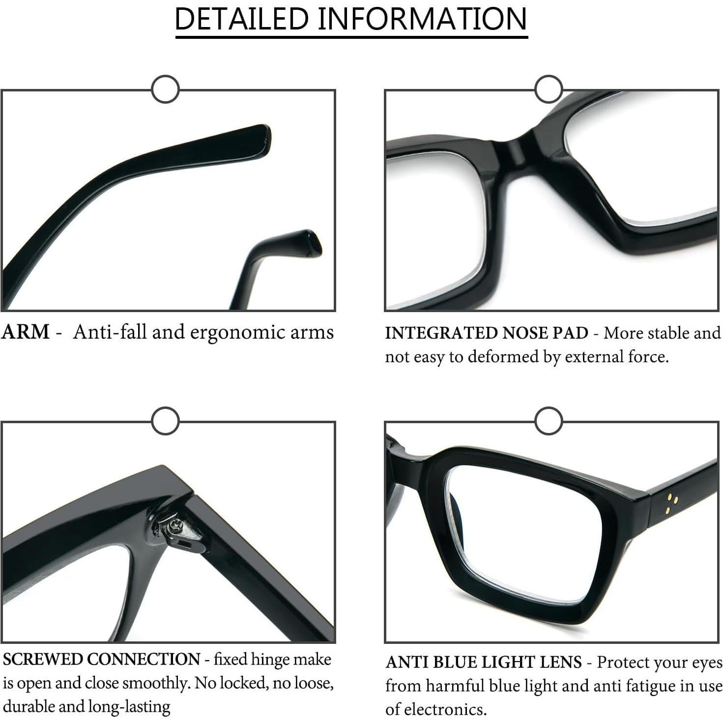 Gafas de Lectura REAVEE 2 Pack Estilo Oprah 2.5x