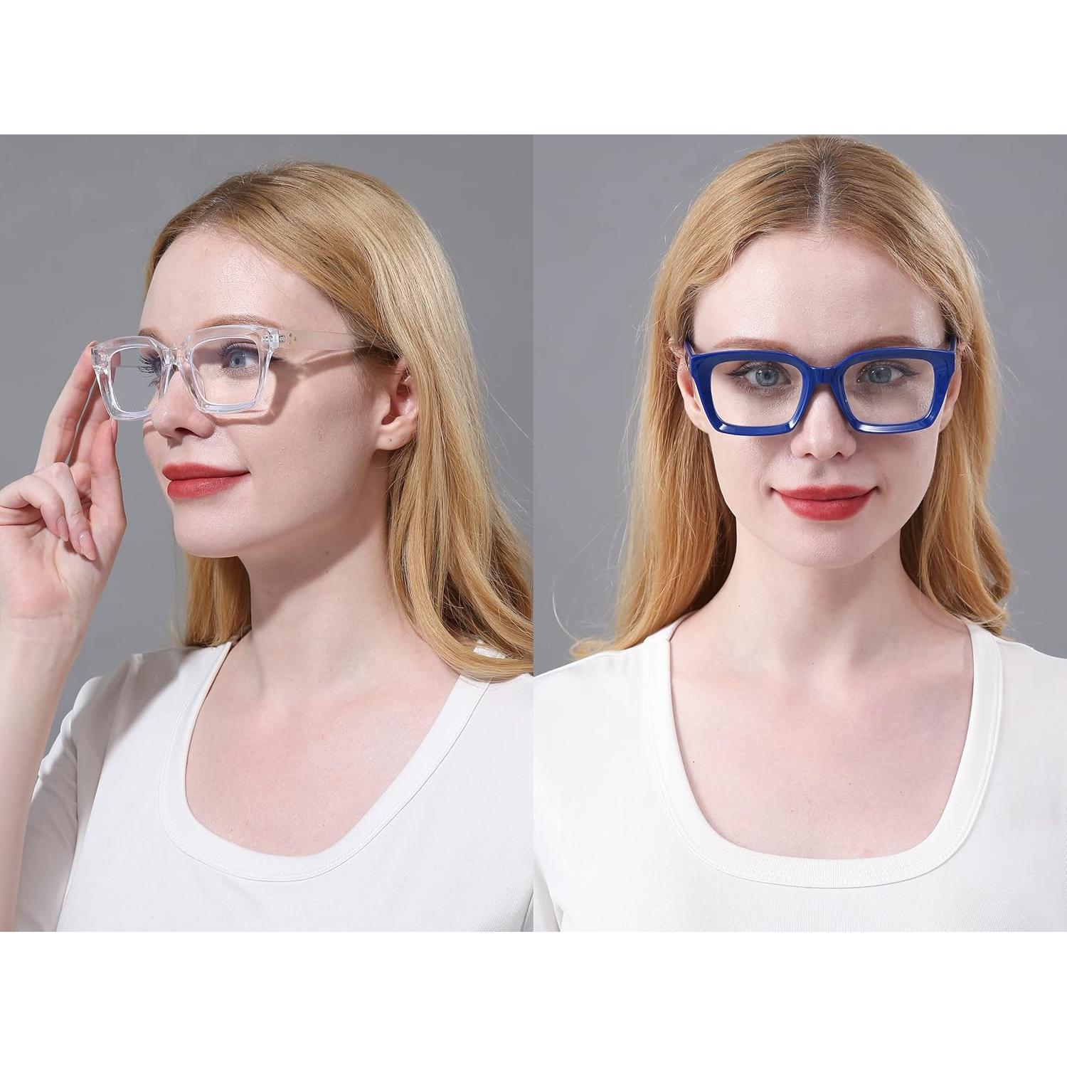 Gafas de Lectura REAVEE 2 Pack Azul y Transparente 3.0x