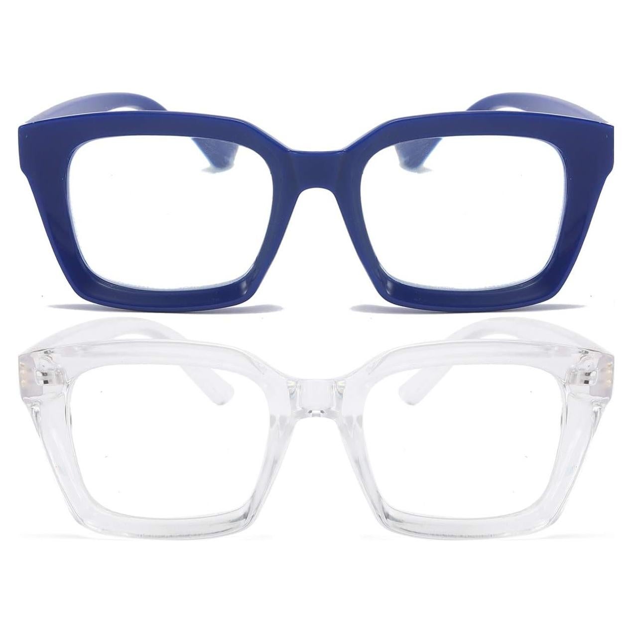 Gafas de Lectura REAVEE 2 Pack Azul y Transparente 2.25x