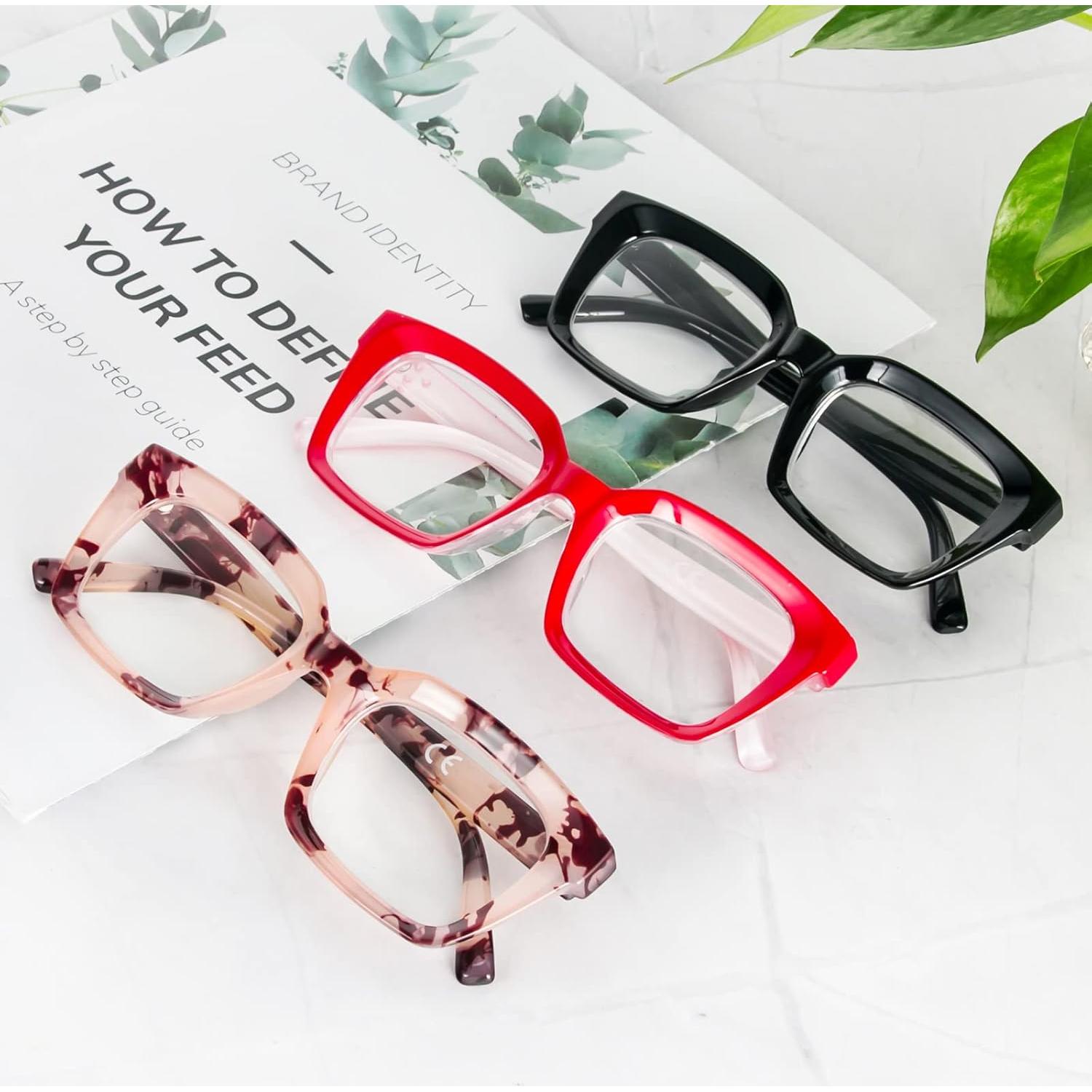 Gafas de Lectura REAVEE 3 Pack Unisex 2.0x Bloqueo Luz Azul