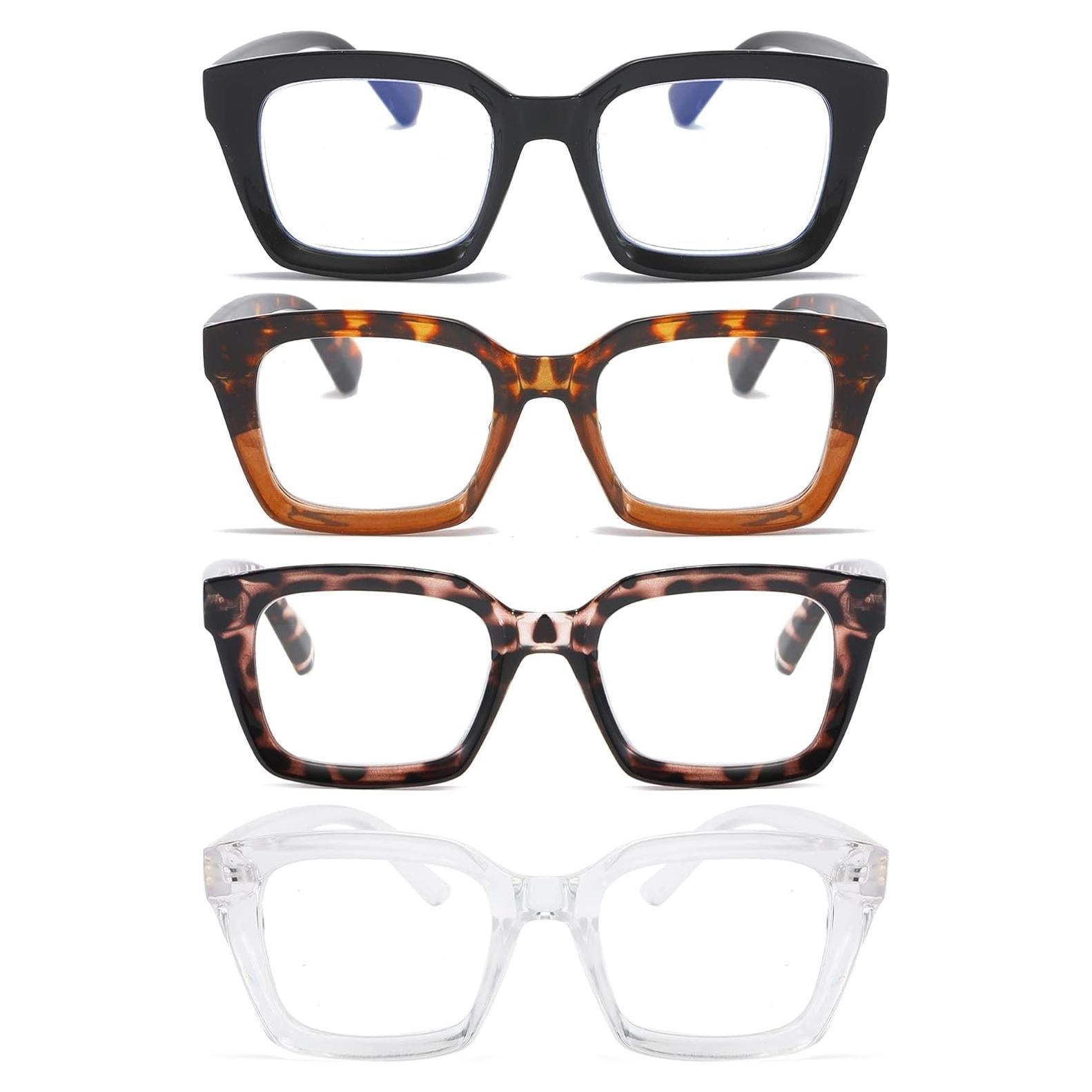 Gafas de Lectura REAVEE 4 Pack Bloqueo Luz Azul 3.0x