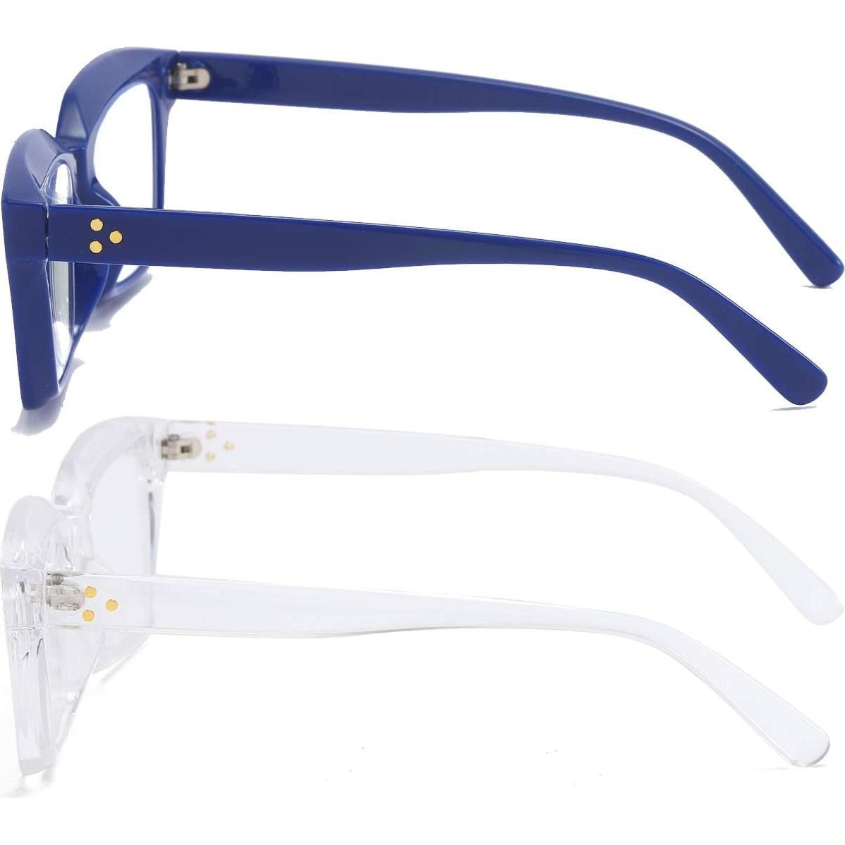 Gafas de Lectura REAVEE 2 Pack Estilo Oprah 3.5x Azul/Transp.