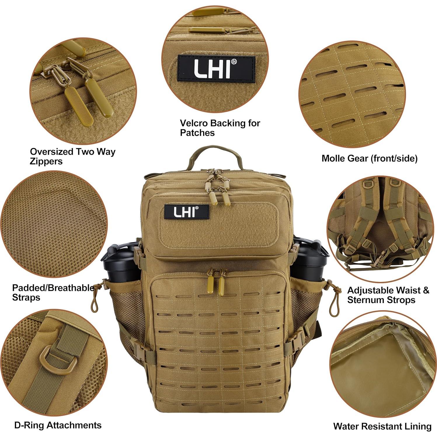 Mochila Táctica Militar LHI 45L Impermeable para 3 Días