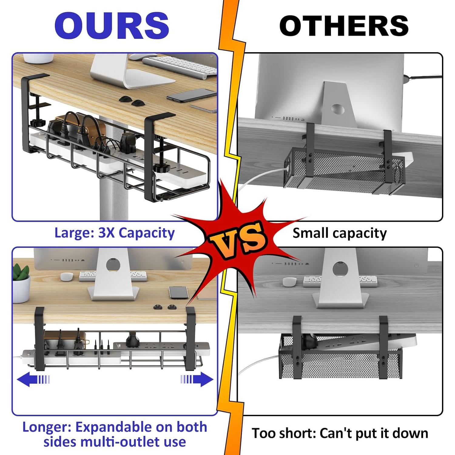 Bandeja de gestión de cables ReFlying 39.88 cm sin taladro
