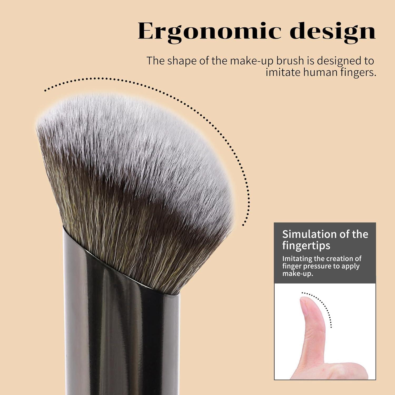 Set de Brochas de Maquillaje MAANGE 7 Piezas Kabuki Negro