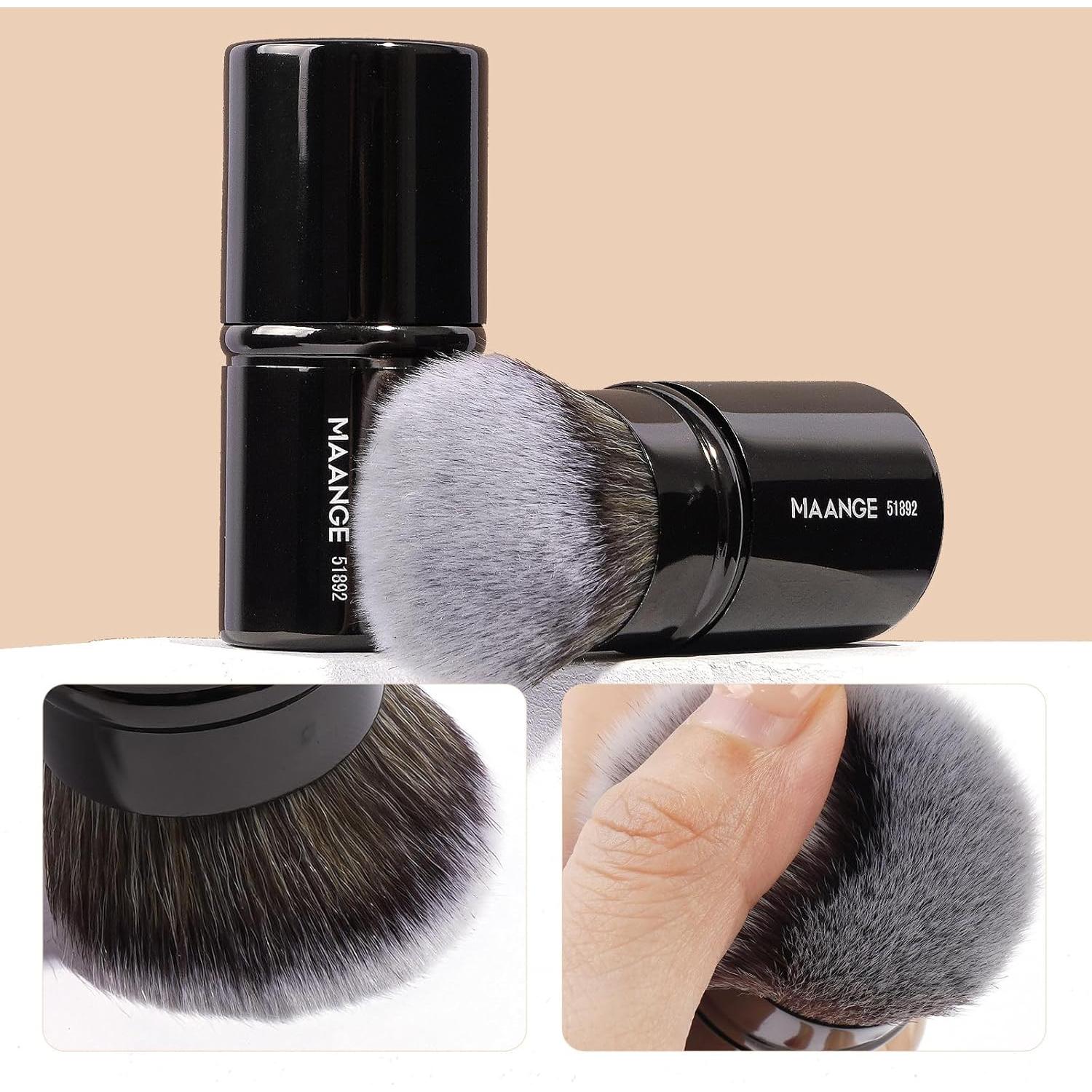 Set de Brochas de Maquillaje MAANGE 7 Piezas Kabuki Negro