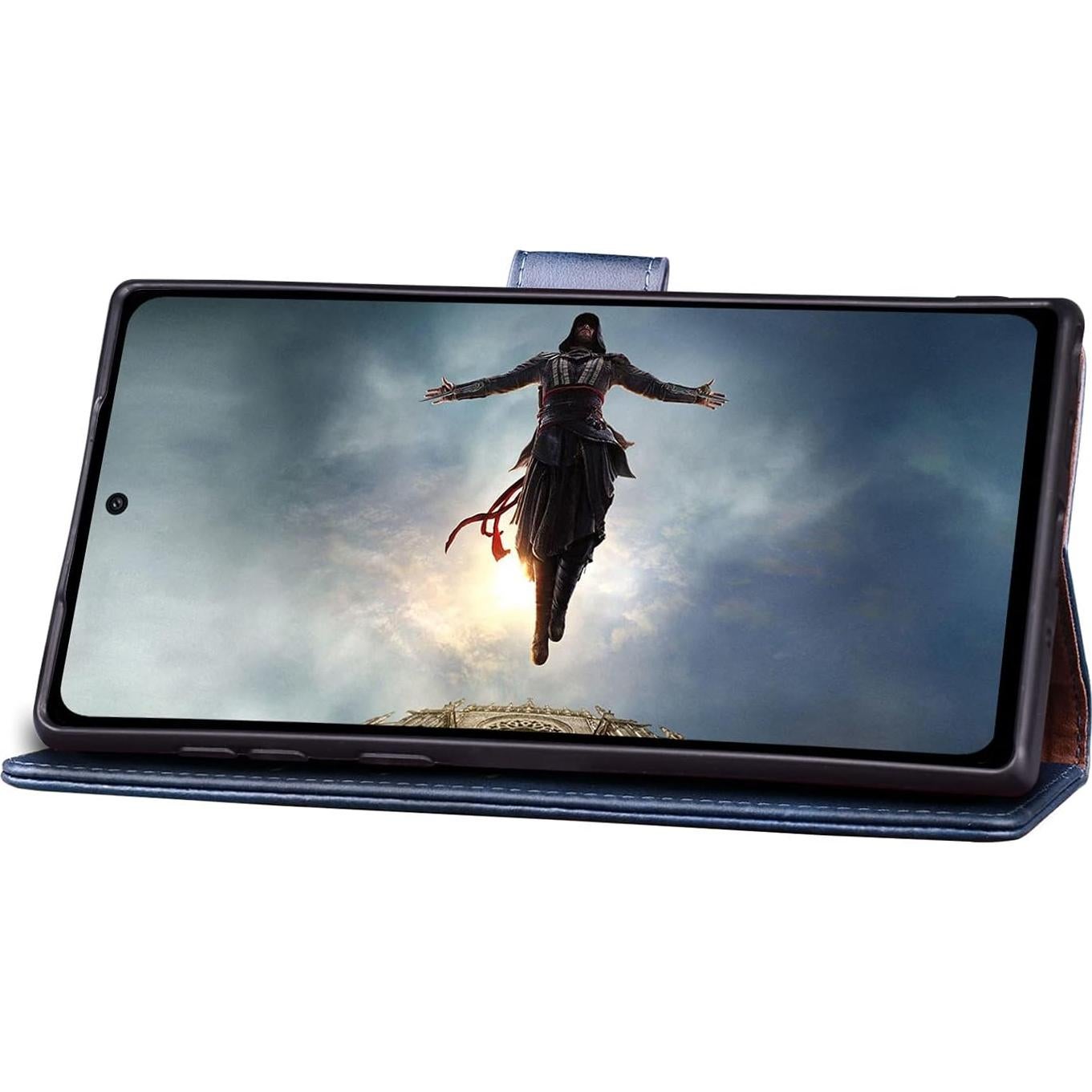 Funda billetera SUANPOT para Samsung Galaxy Note 10 azul RFID