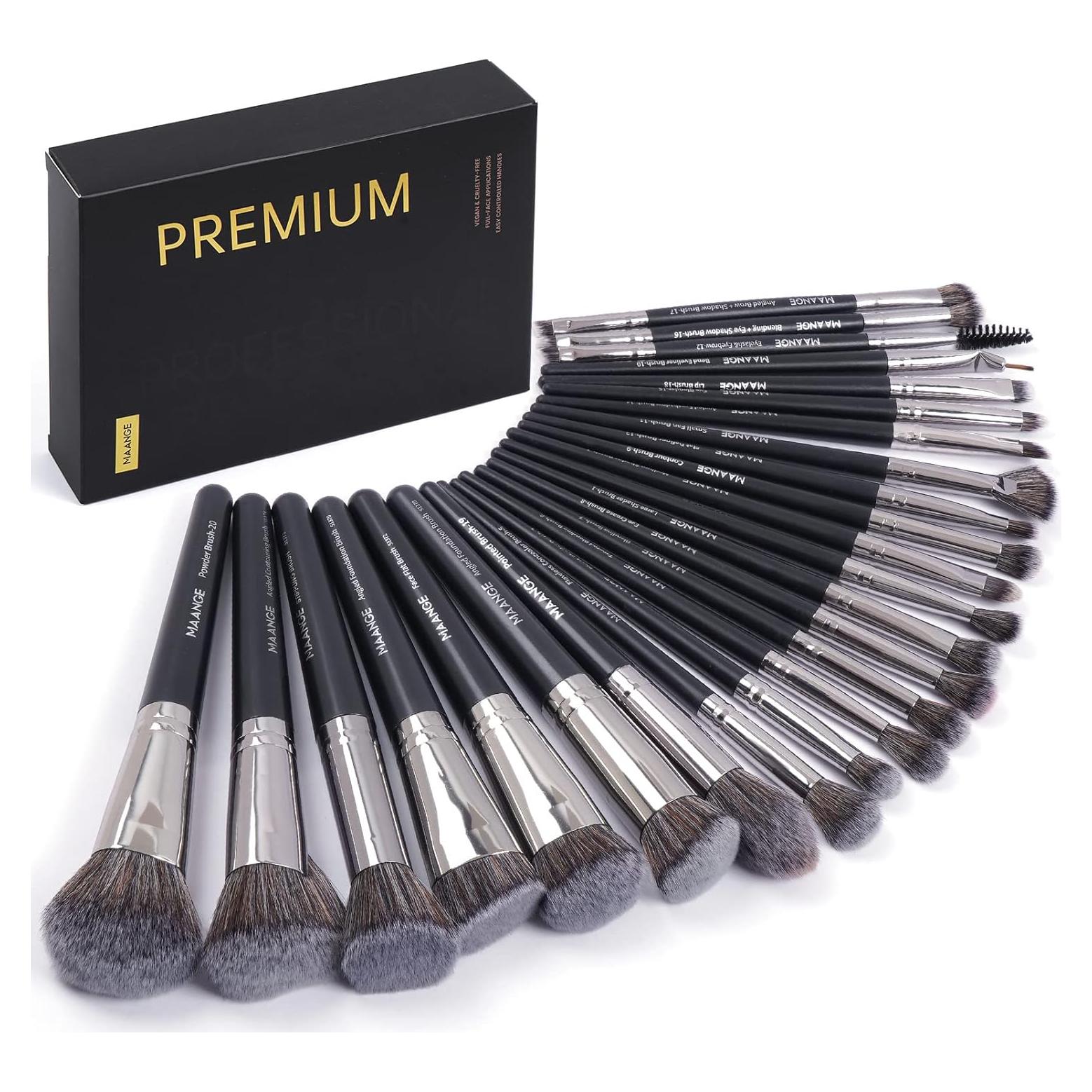 Set de 25 Pinceles de Maquillaje MAANGE Sintéticos Premium