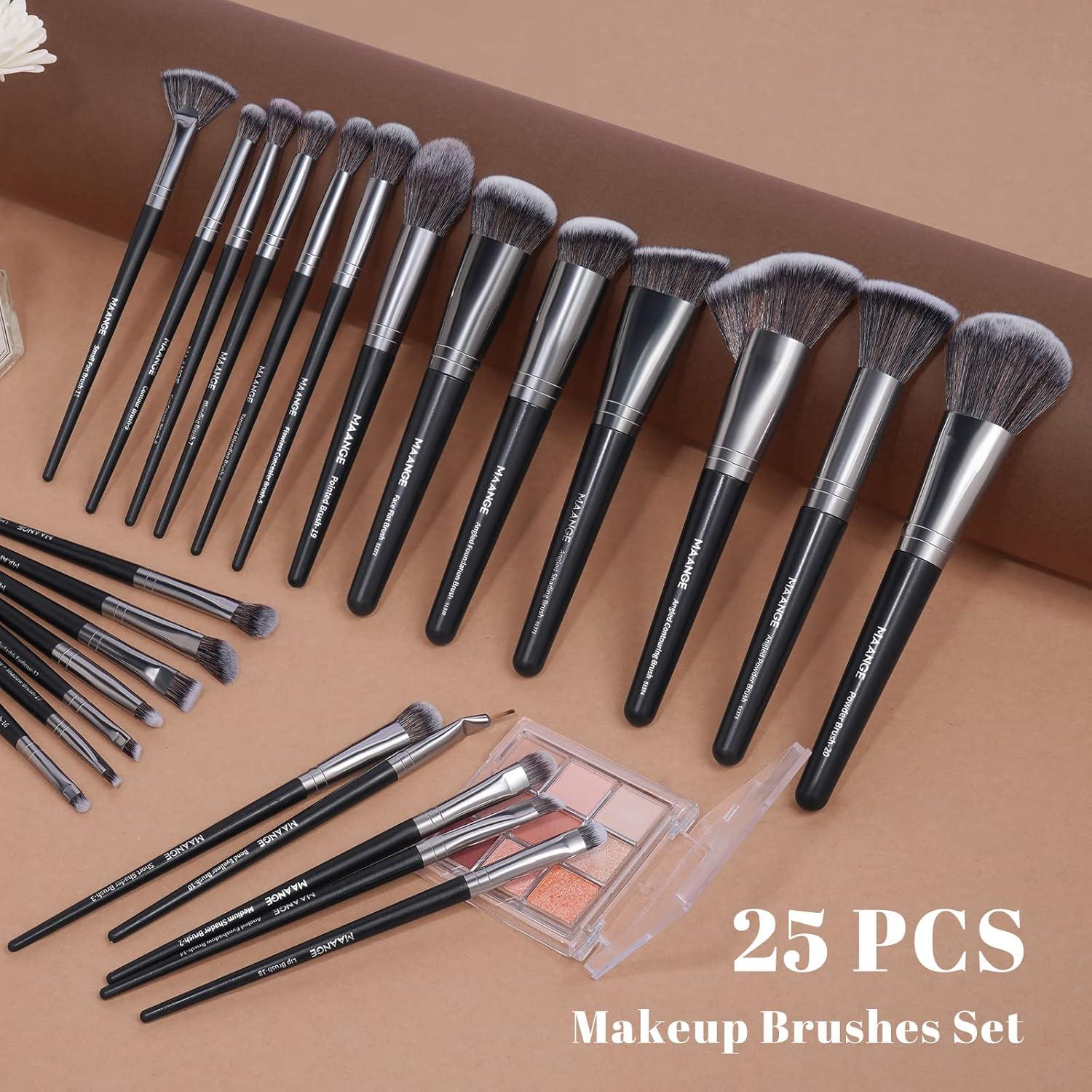 Set de 25 Pinceles de Maquillaje MAANGE Sintéticos Premium