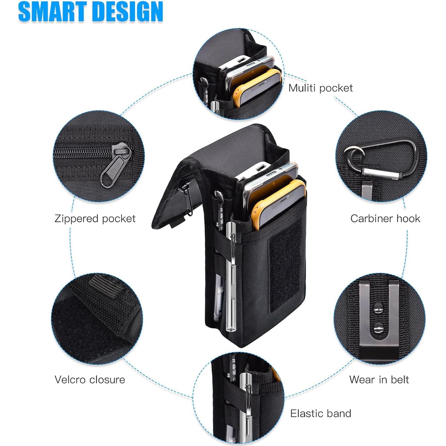 Funda Doble KATOLK XL para Teléfono Negro Multifuncional