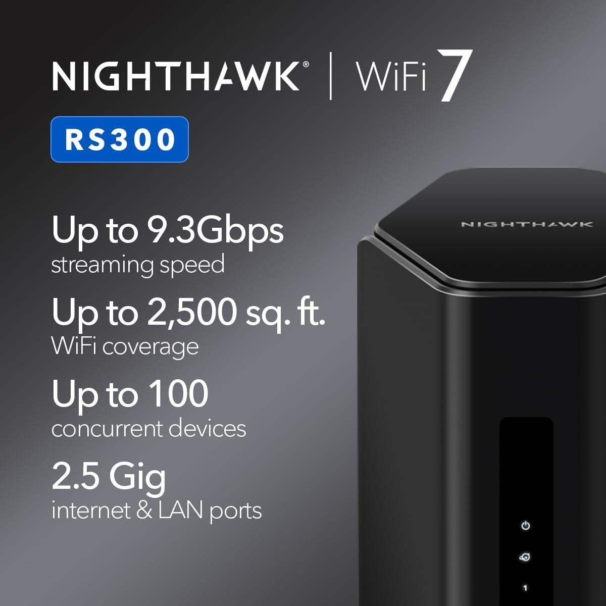 Router NETGEAR Nighthawk RS300 WiFi 7 9.3Gbps 100 Dispositivos