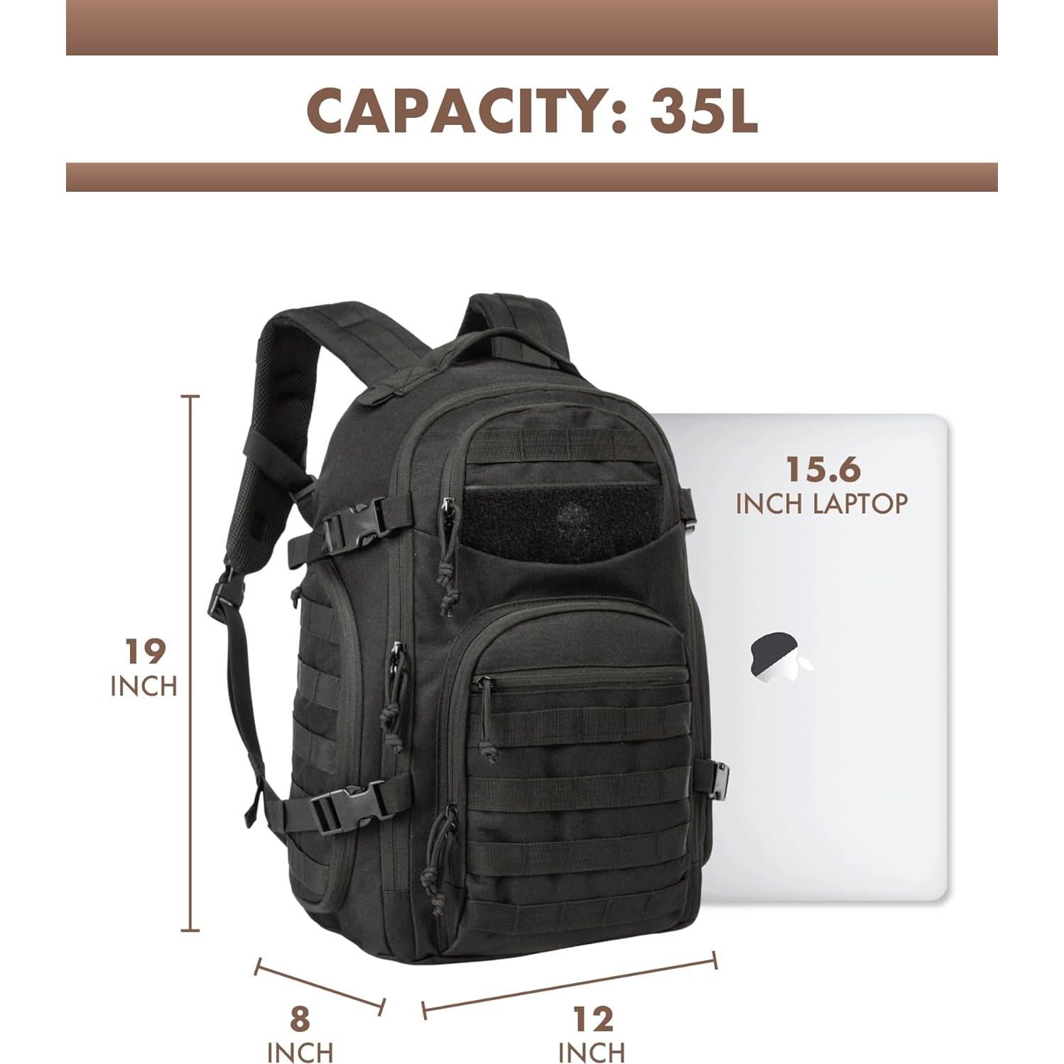 Mochila Táctica Trailkicker 35L Negra para Portátil