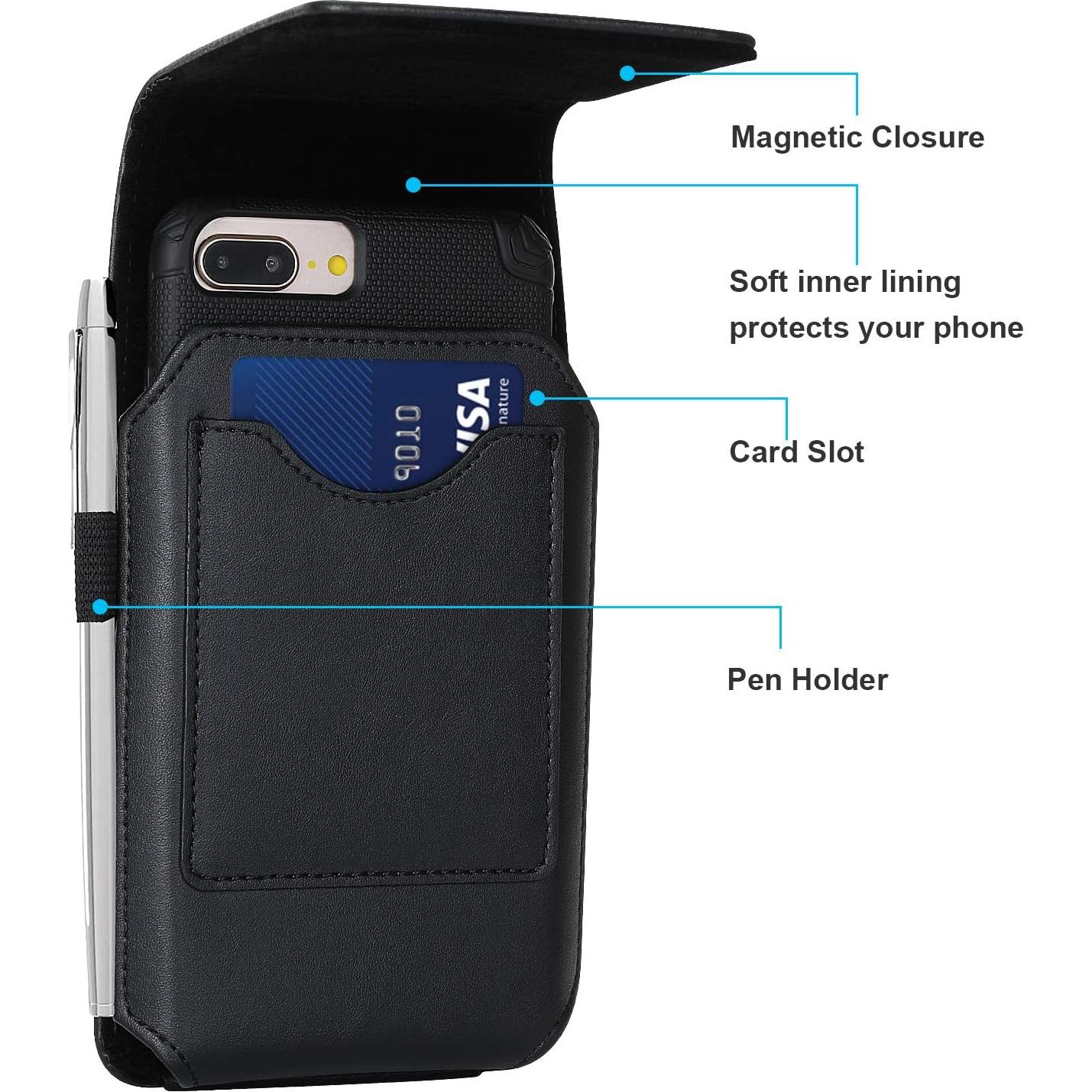 Funda Cuero BECPLT Rotativa 360° para Galaxy e iPhone