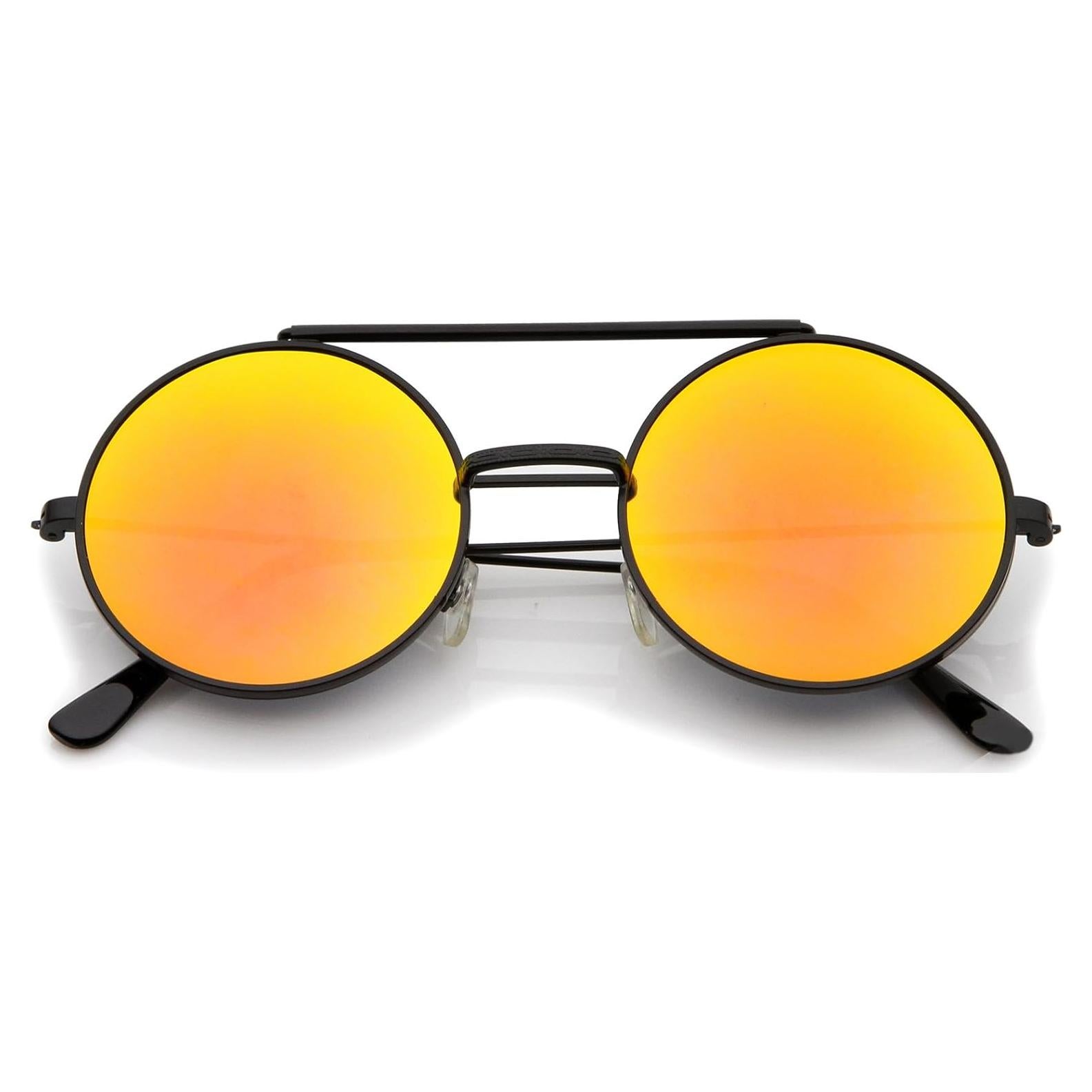 Gafas de Sol Flip-Up Redondas ZeroUV UV400 Negro Fuego
