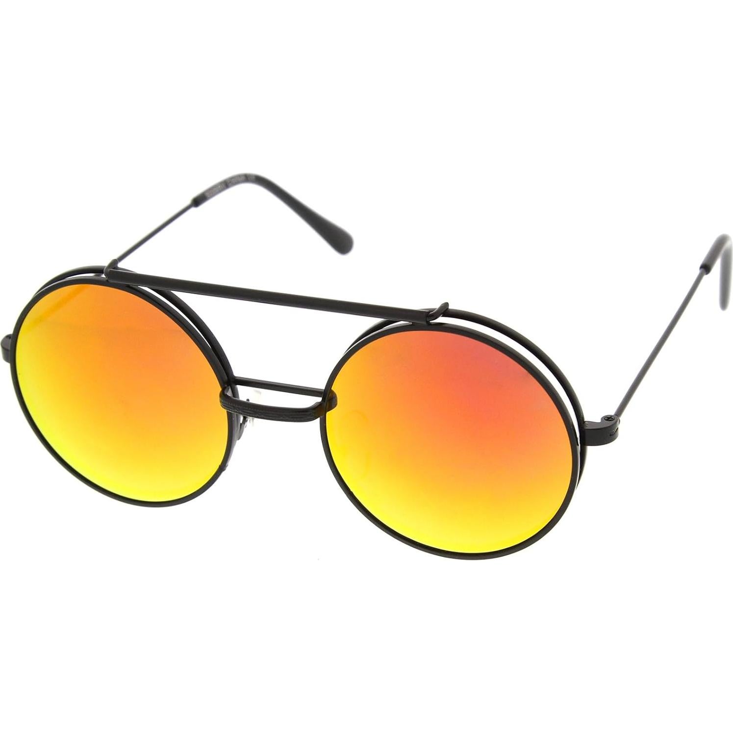 Gafas de Sol Flip-Up Redondas ZeroUV UV400 Negro Fuego