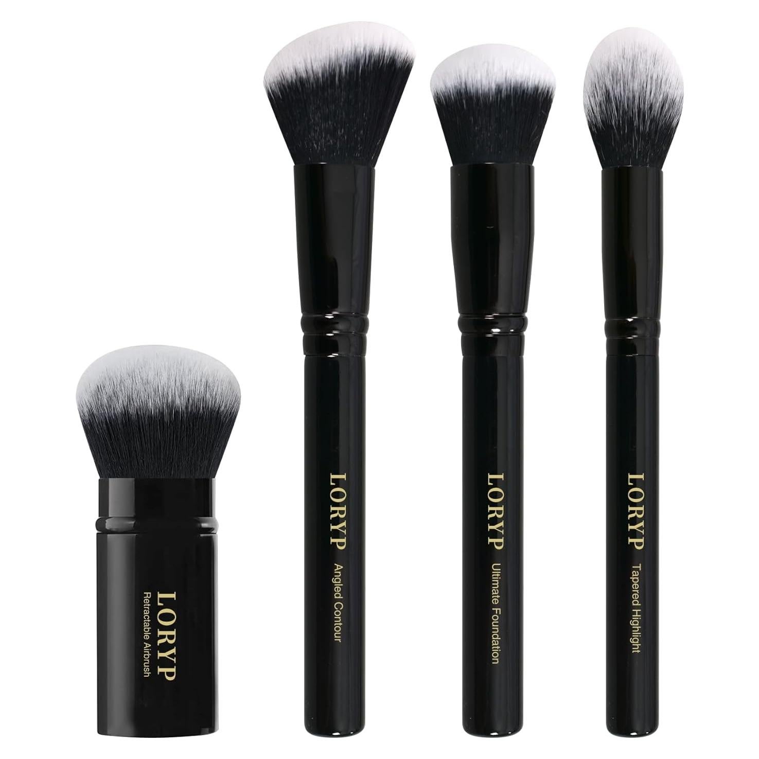 Set de 4 Pinceles de Maquillaje LORYP con Aerógrafo y Bolsa
