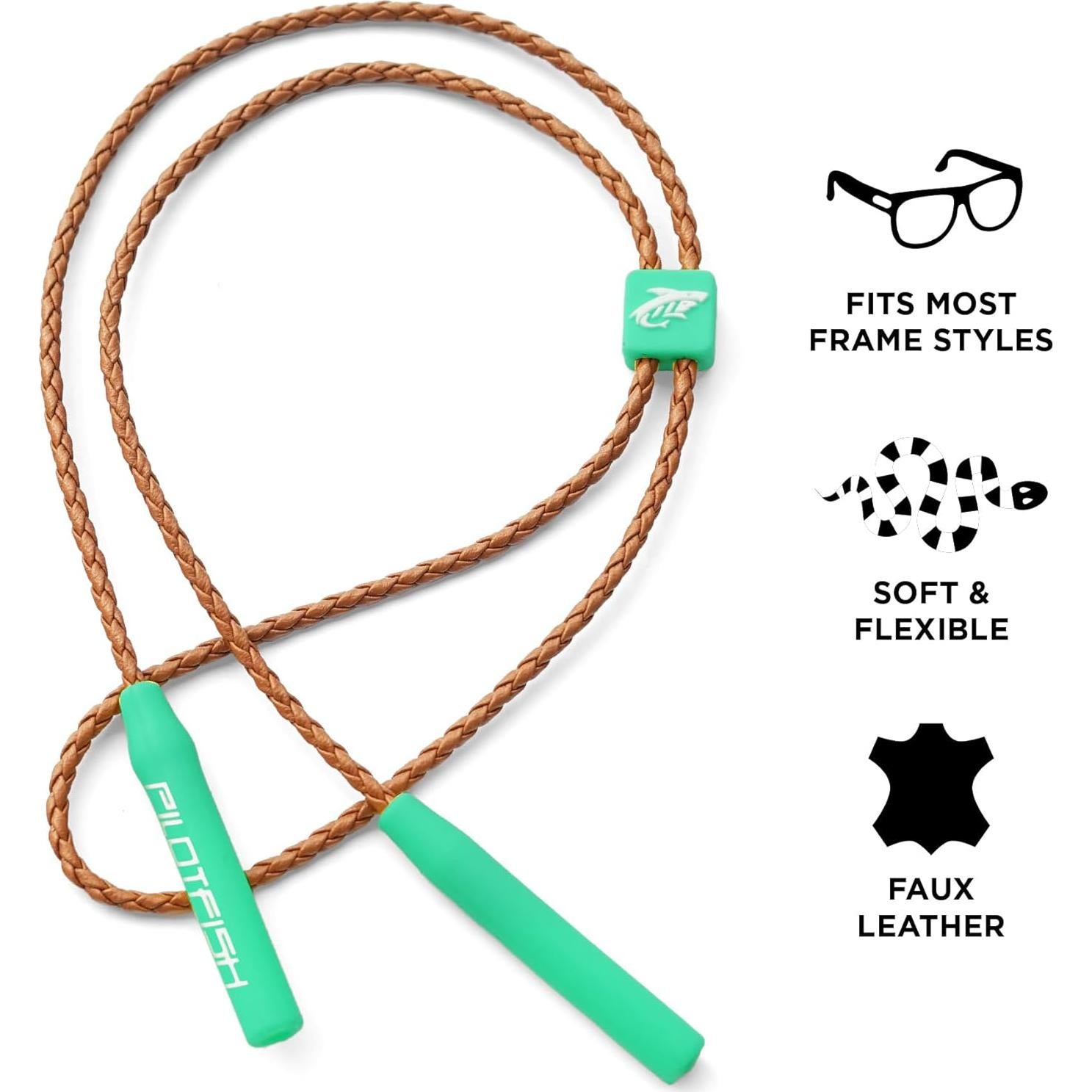 Correa de Gafas Pilotfish de Cuero Trenzado Unisex