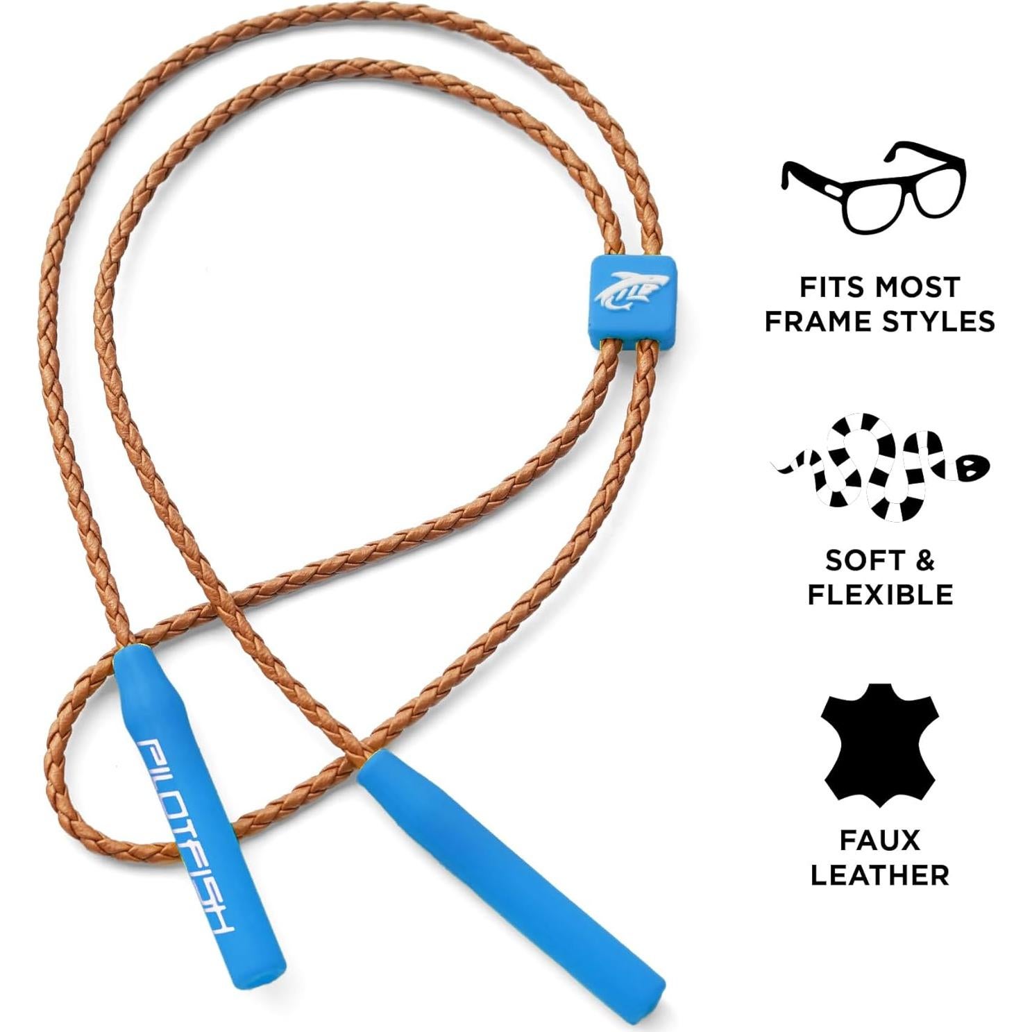 Correa de Gafas Pilotfish de Cuero Trenzado Unisex