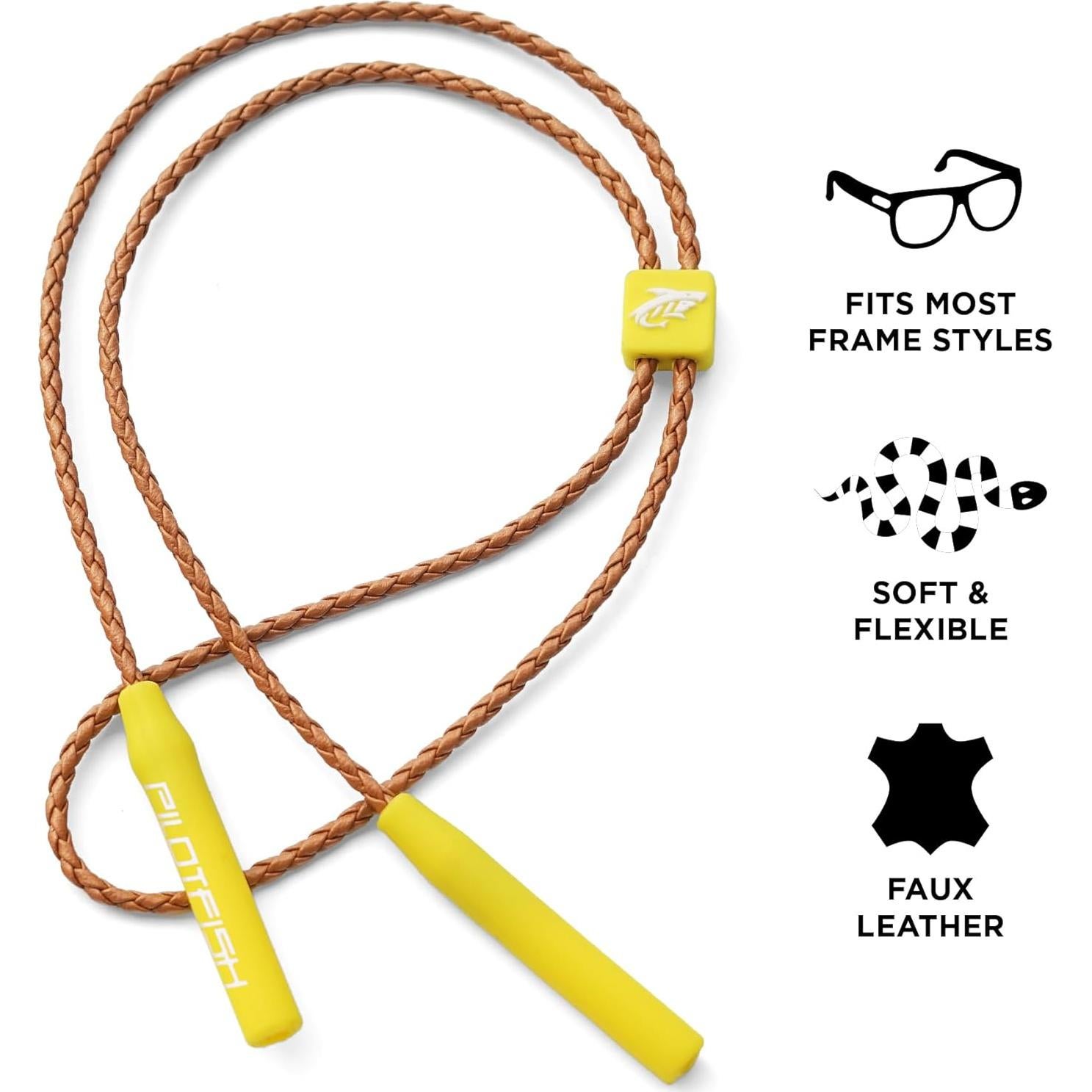 Correa de Gafas Pilotfish de Cuero Trenzado Unisex