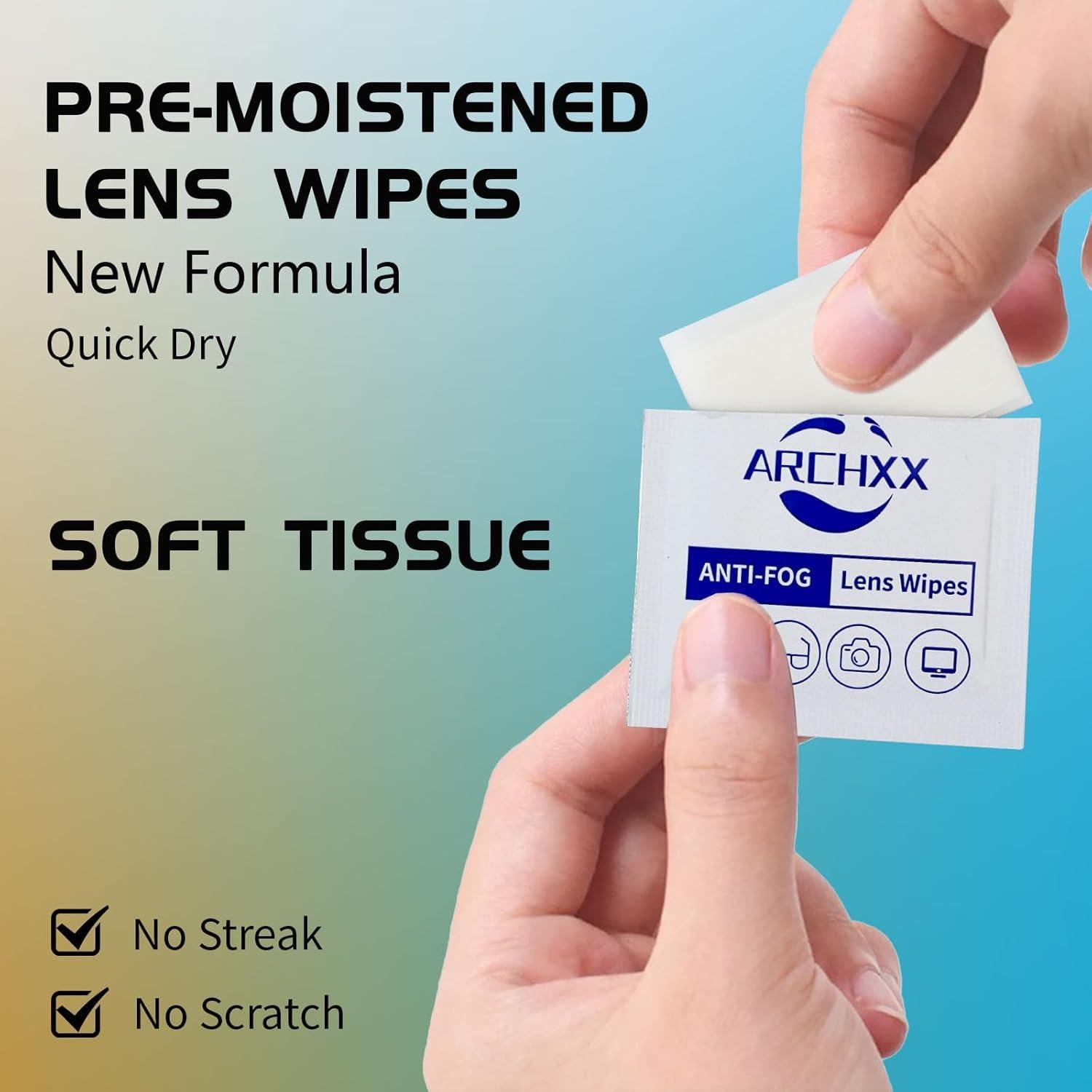 Toallitas Antivaho Archxx 120 Unidades Limpieza Lentes