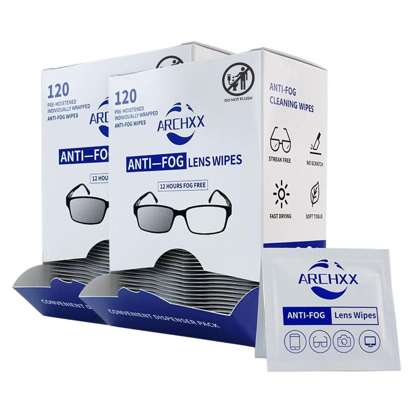 Toallitas Antivaho Archxx 240 Unidades Limpieza Lentes