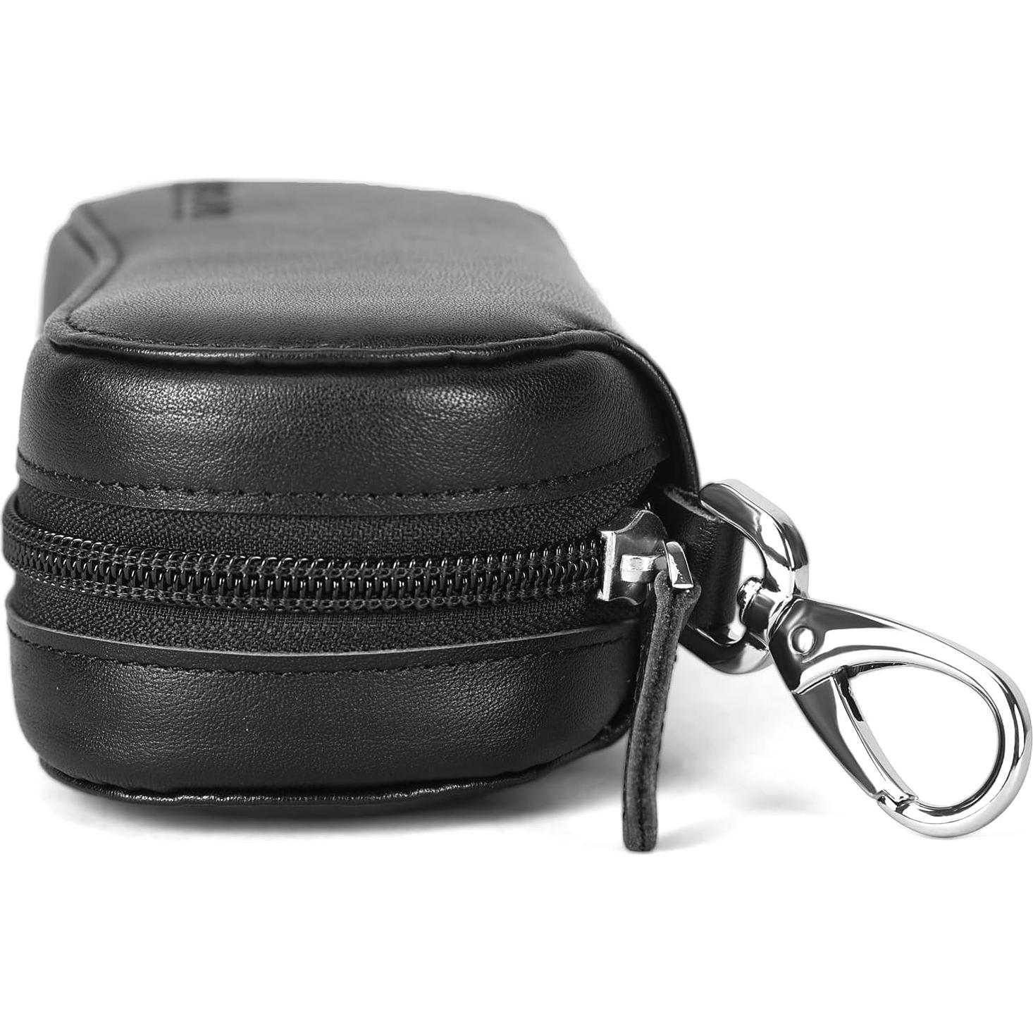 Funda de Gafas de Cuero Polare Marrón Oscuro con Cierre YKK