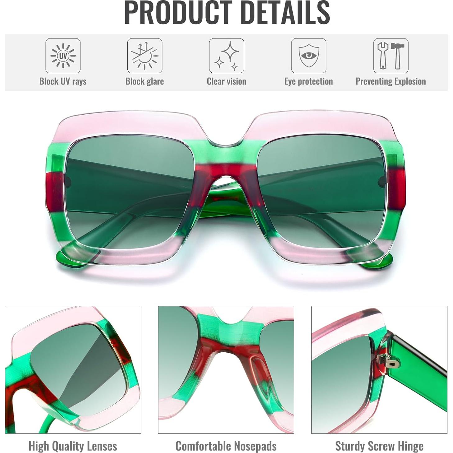 Gafas de sol cuadradas STORYCOAST UV400 para mujer