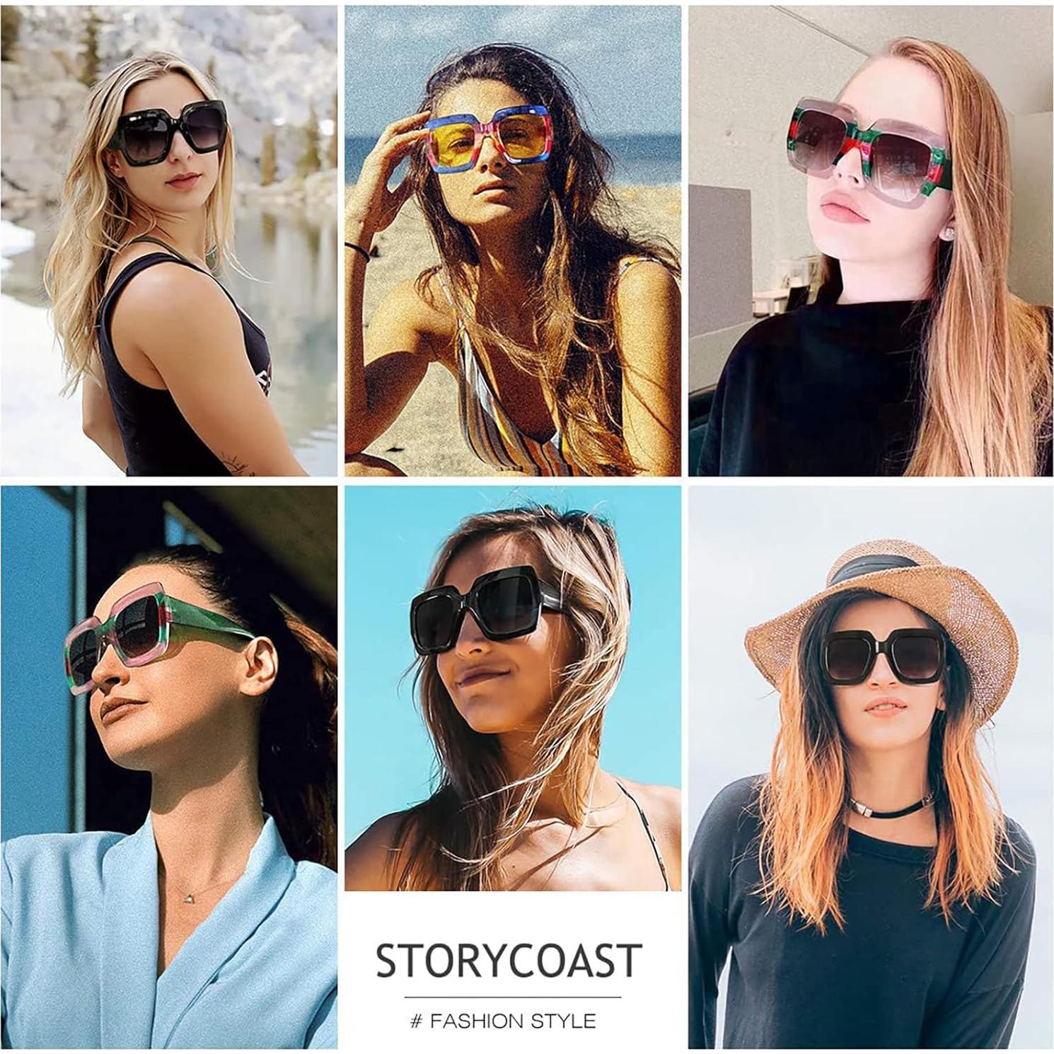 Gafas de sol cuadradas STORYCOAST UV400 para mujer