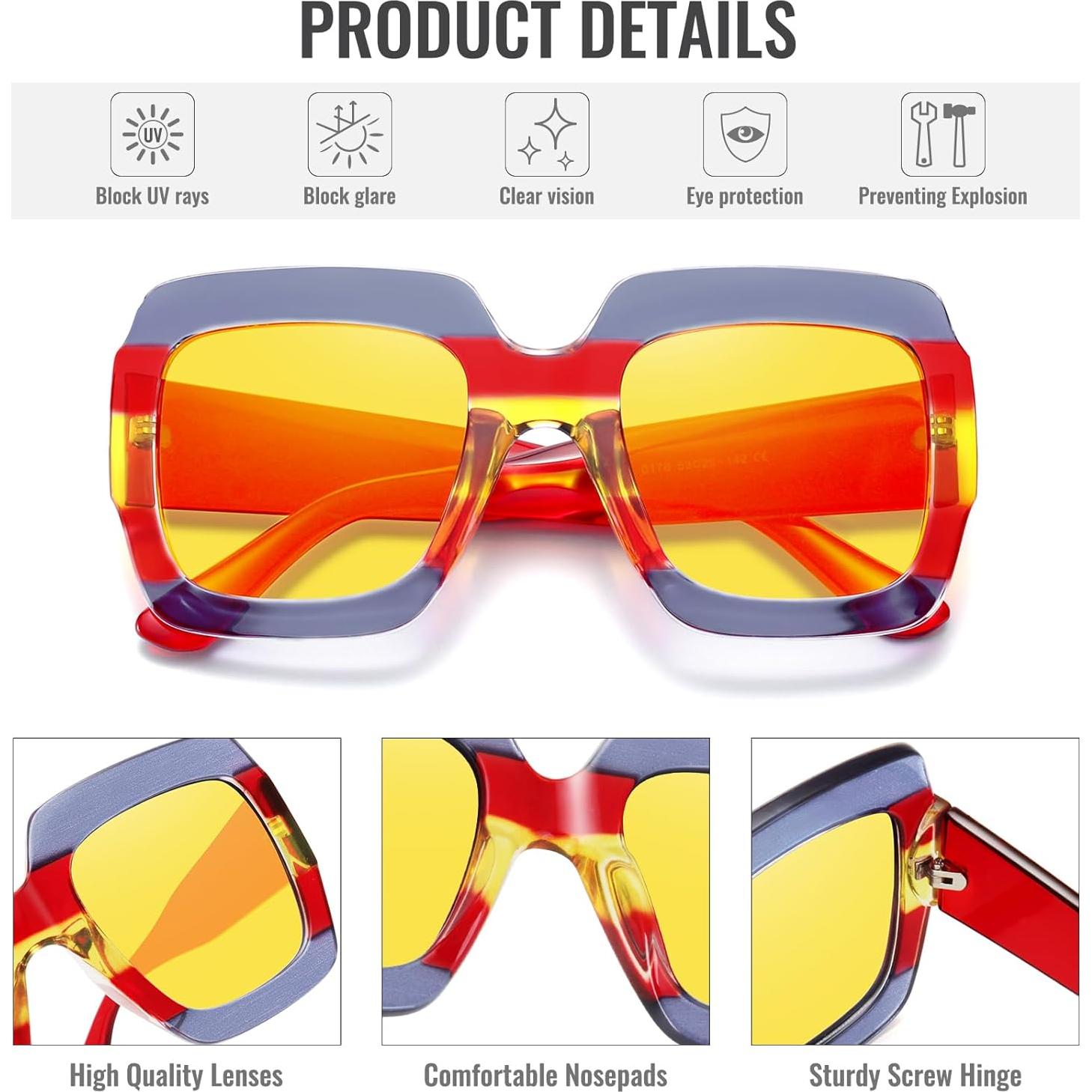 Gafas de sol cuadradas STORYCOAST UV400 para mujeres