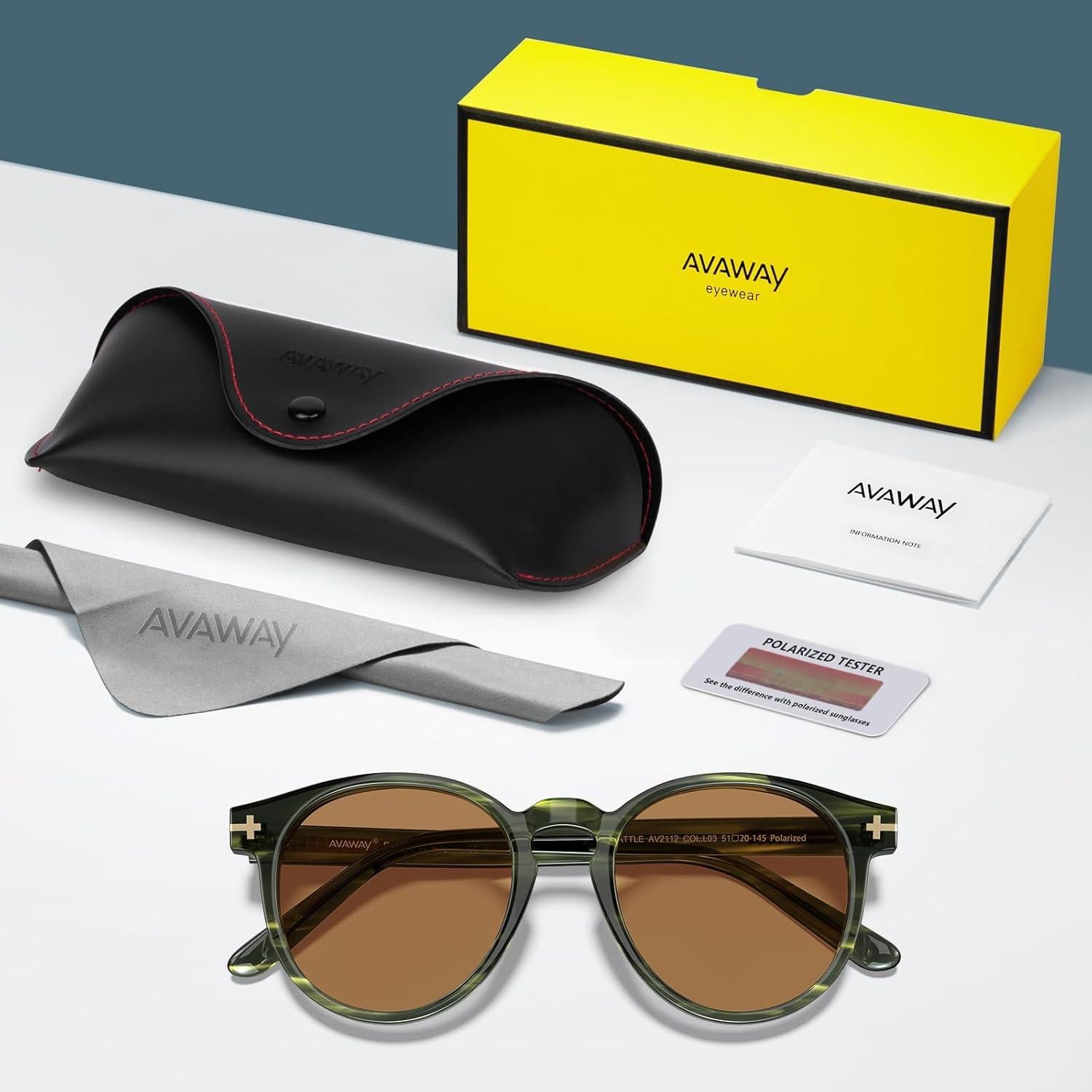 Gafas de sol AVAWAY polarizadas para hombres redondas UV400