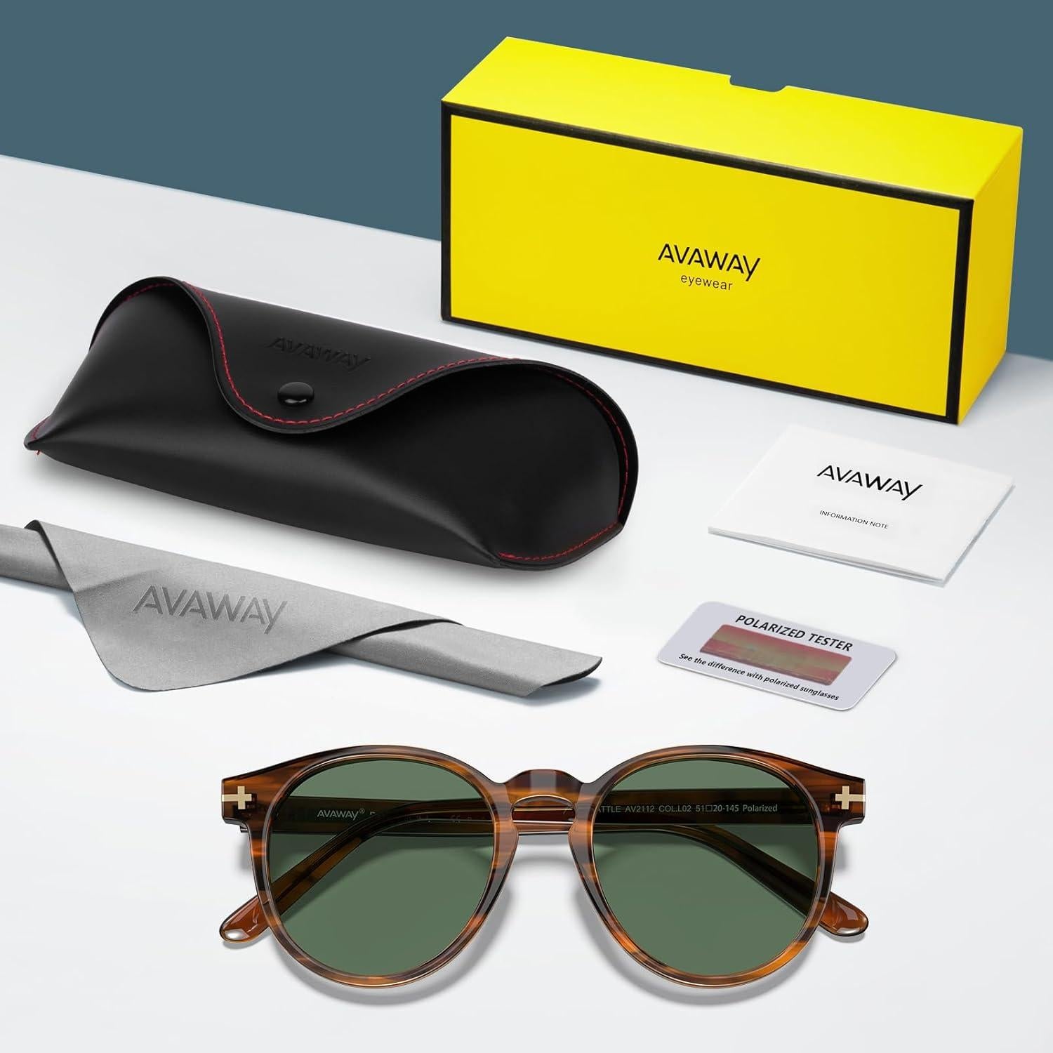 Gafas de sol polarizadas AVAWAY para hombres redondas UV400