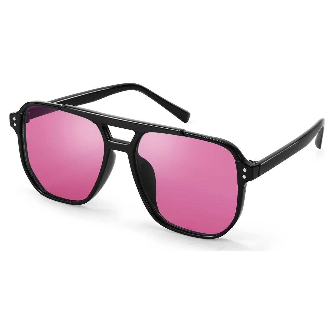 Gafas de Sol Retro FEISEDY Cuadradas UV400 Marco Negro