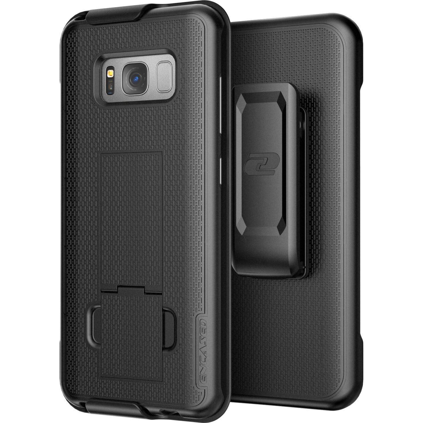 Funda con clip de cinturón Encased para Galaxy S8 - Negro