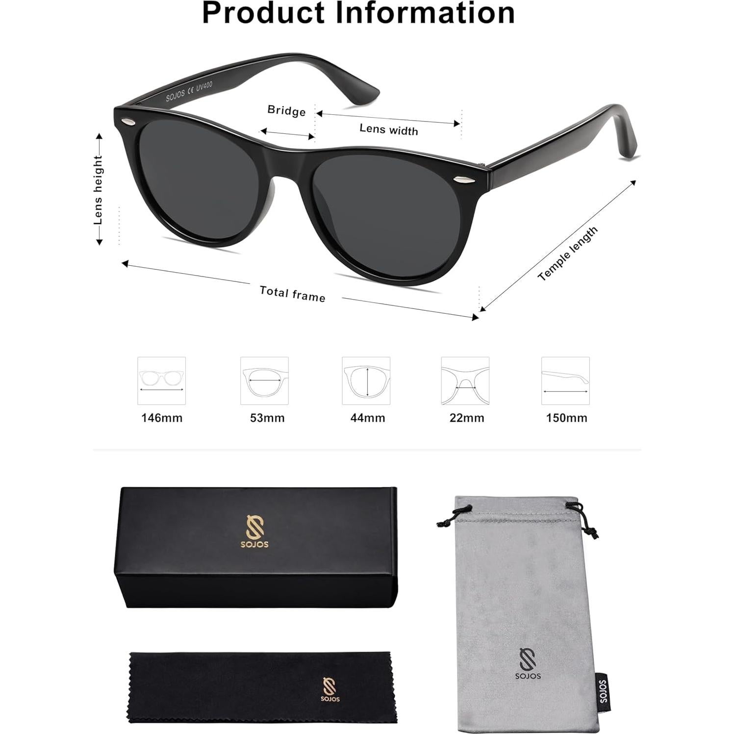 Gafas de sol polarizadas SojoS SJ2076 UV400 para hombres y mujeres